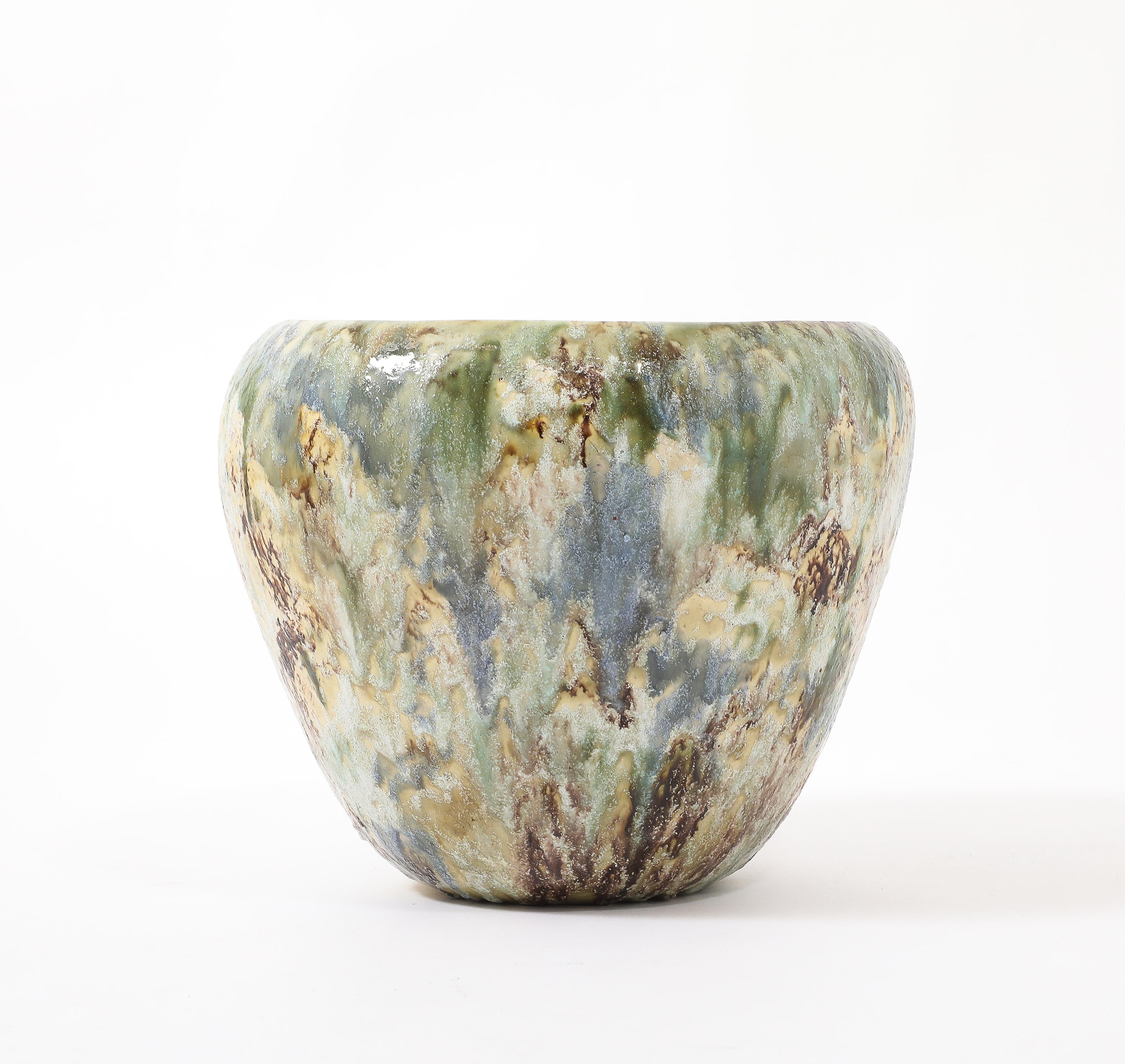 Mid-Century Modern Large Ceramic Planter, USA 1940's For Sale