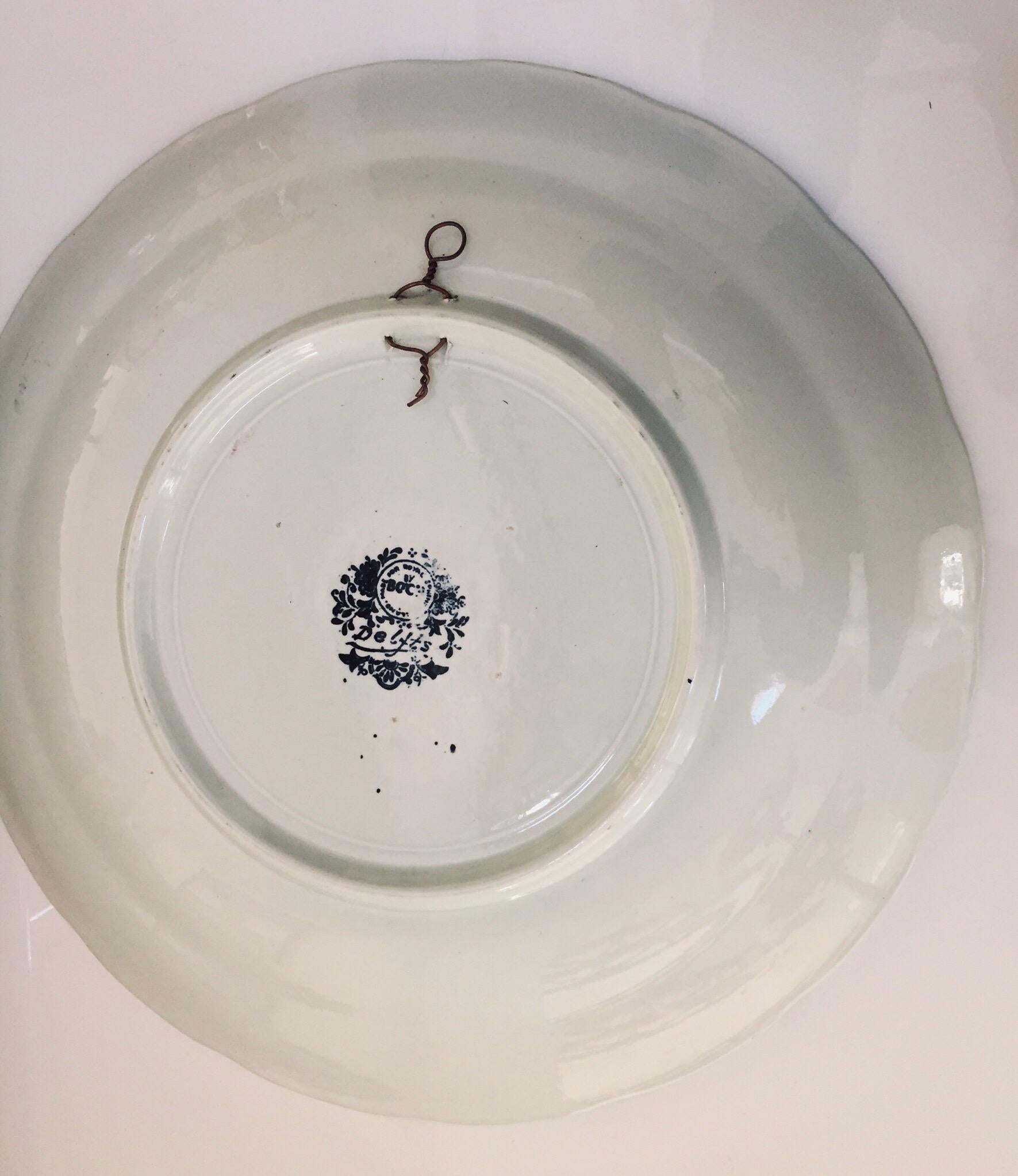 Großer Keramikteller Blau und Weiß Dutch Delft Charger 2