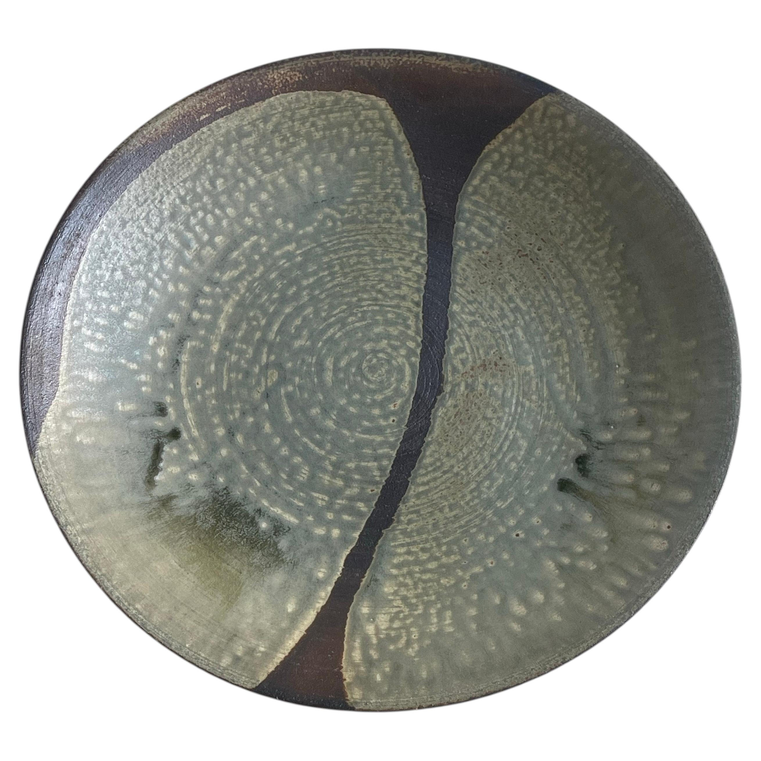 Late 20th Century Ceramic plate by N.Valentini for Ceramiche Arcore, Rare&Signed For Sale