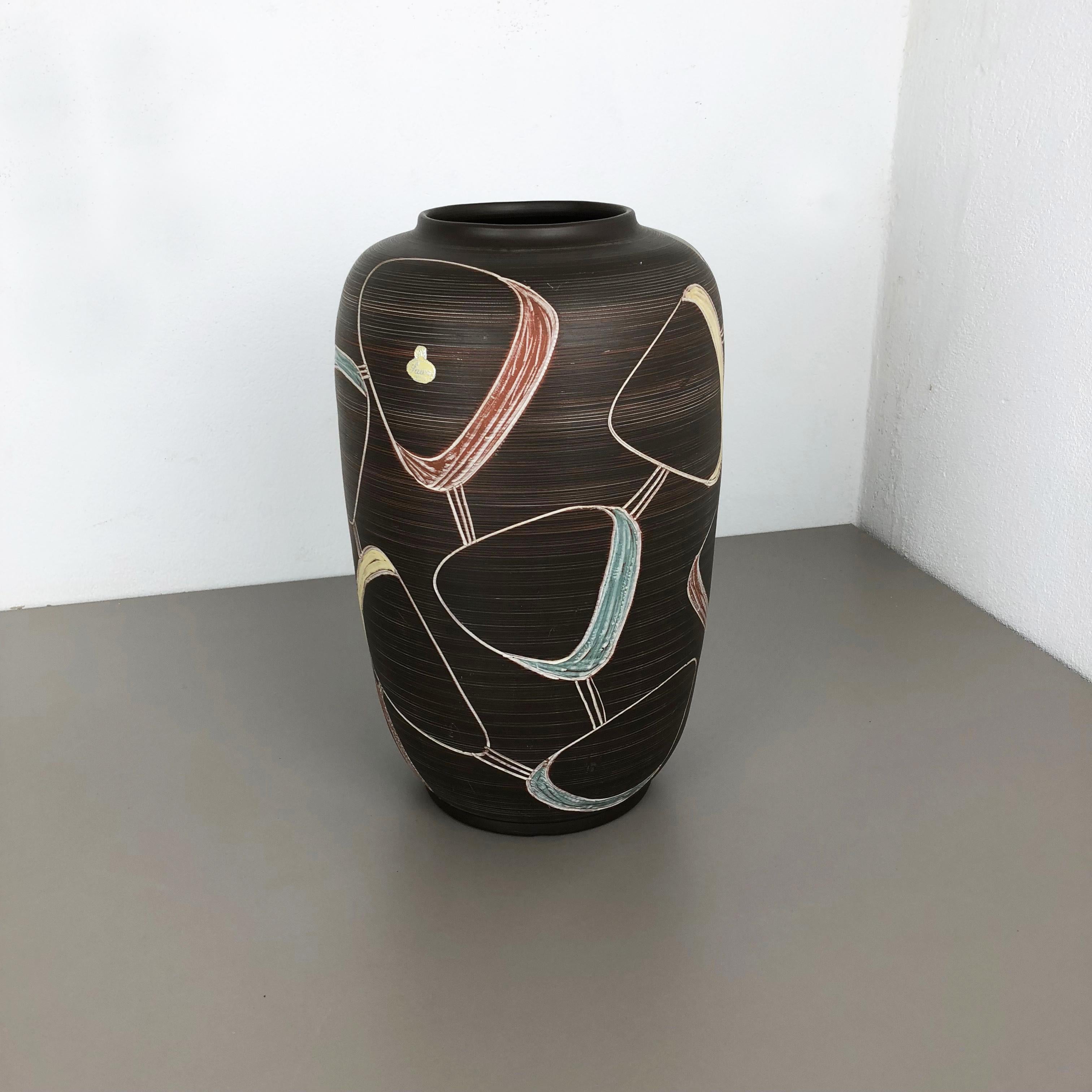 Mid-Century Modern Large Ceramic Pottery Floor Vase by Sawa Franz Schwaderlapp, Germany, 1950s