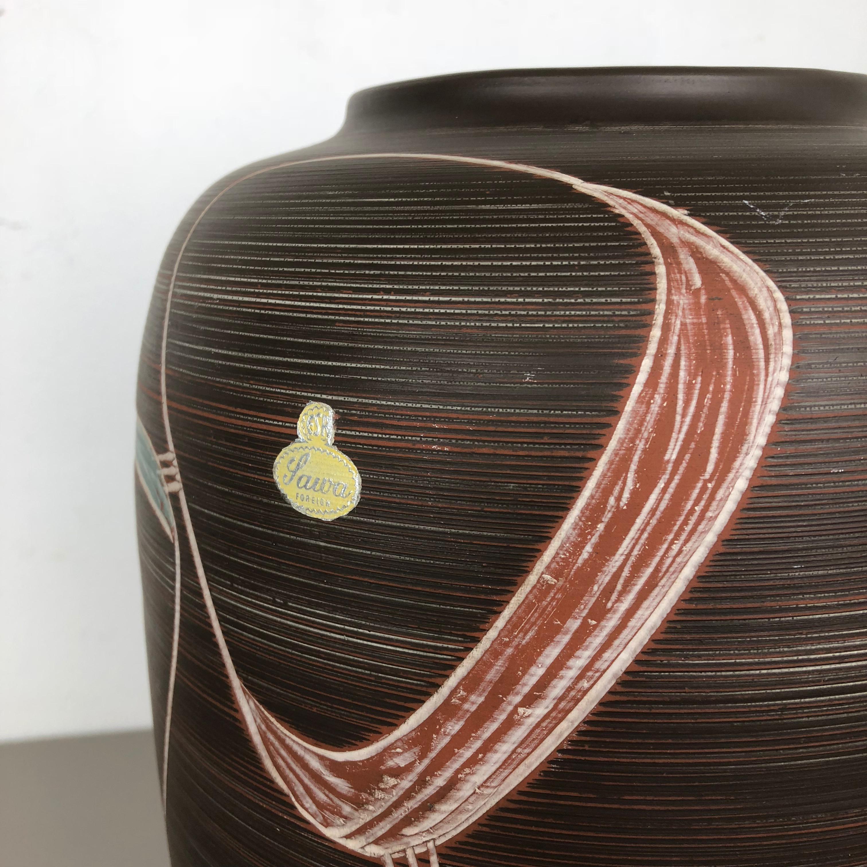 20th Century Large Ceramic Pottery Floor Vase by Sawa Franz Schwaderlapp, Germany, 1950s