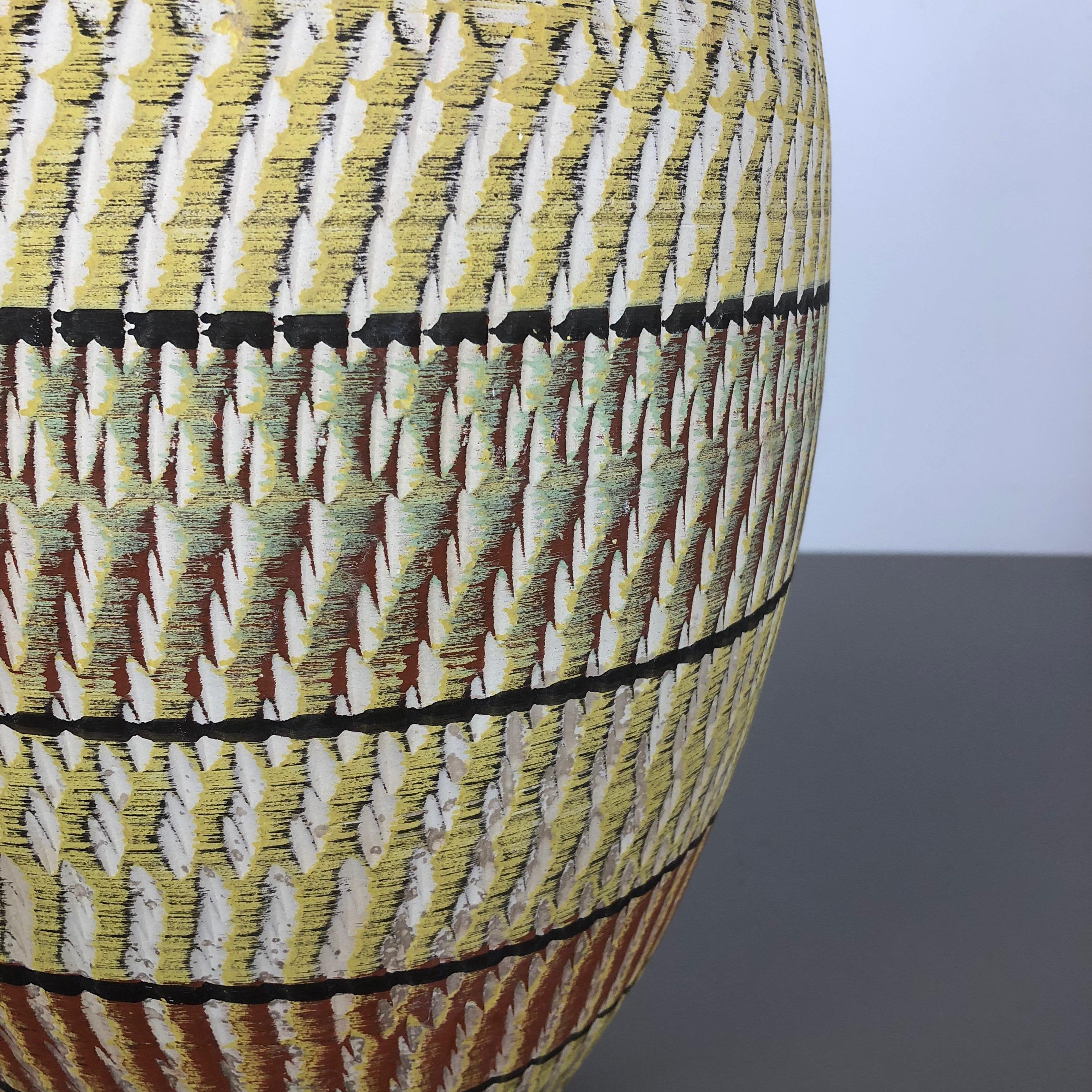 Grande vaso da terra astratto in ceramica di Zöller and Born, Germania, anni '50 in vendita 6
