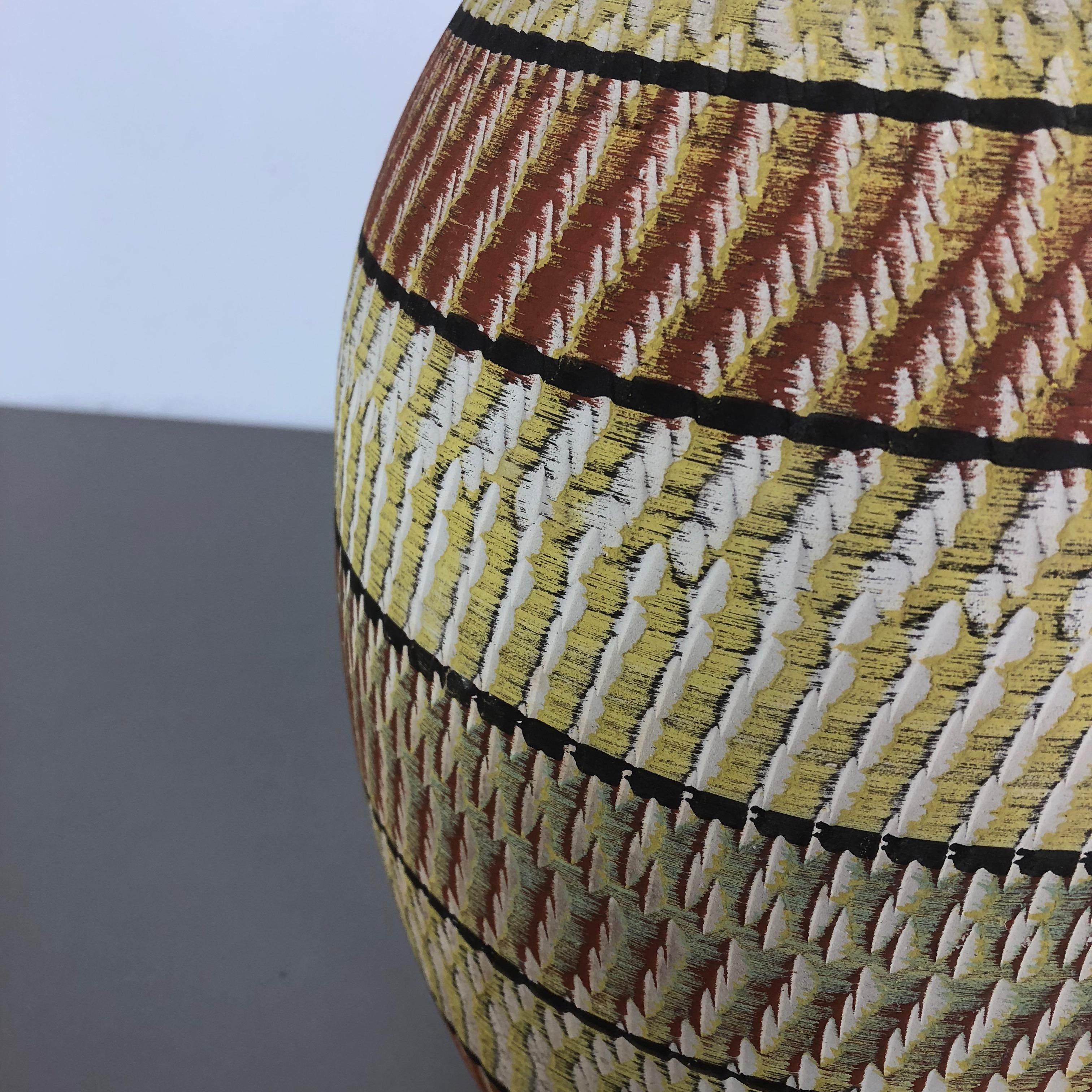 Grande vaso da terra astratto in ceramica di Zöller and Born, Germania, anni '50 in vendita 7