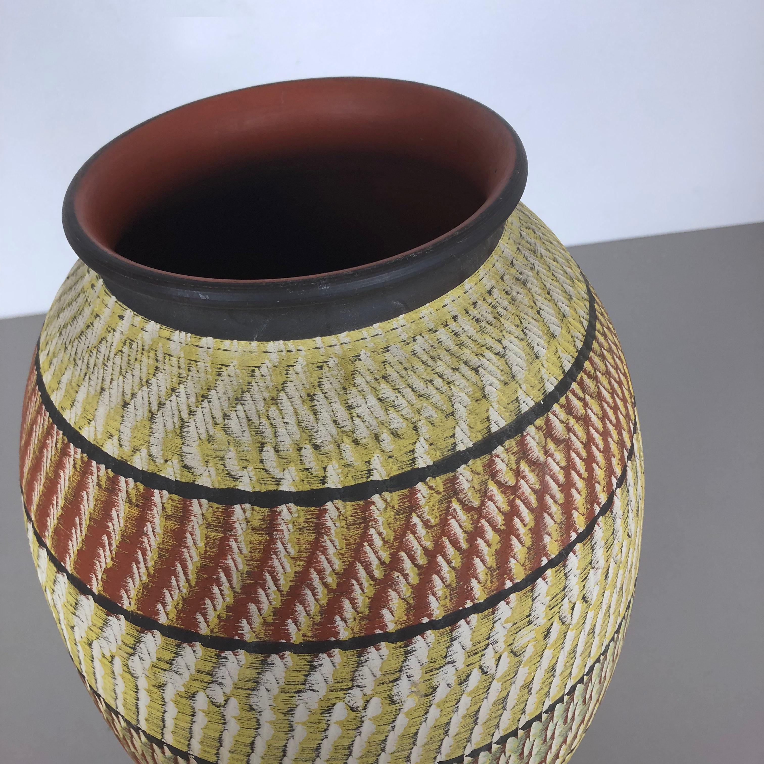 Grande vaso da terra astratto in ceramica di Zöller and Born, Germania, anni '50 in vendita 8