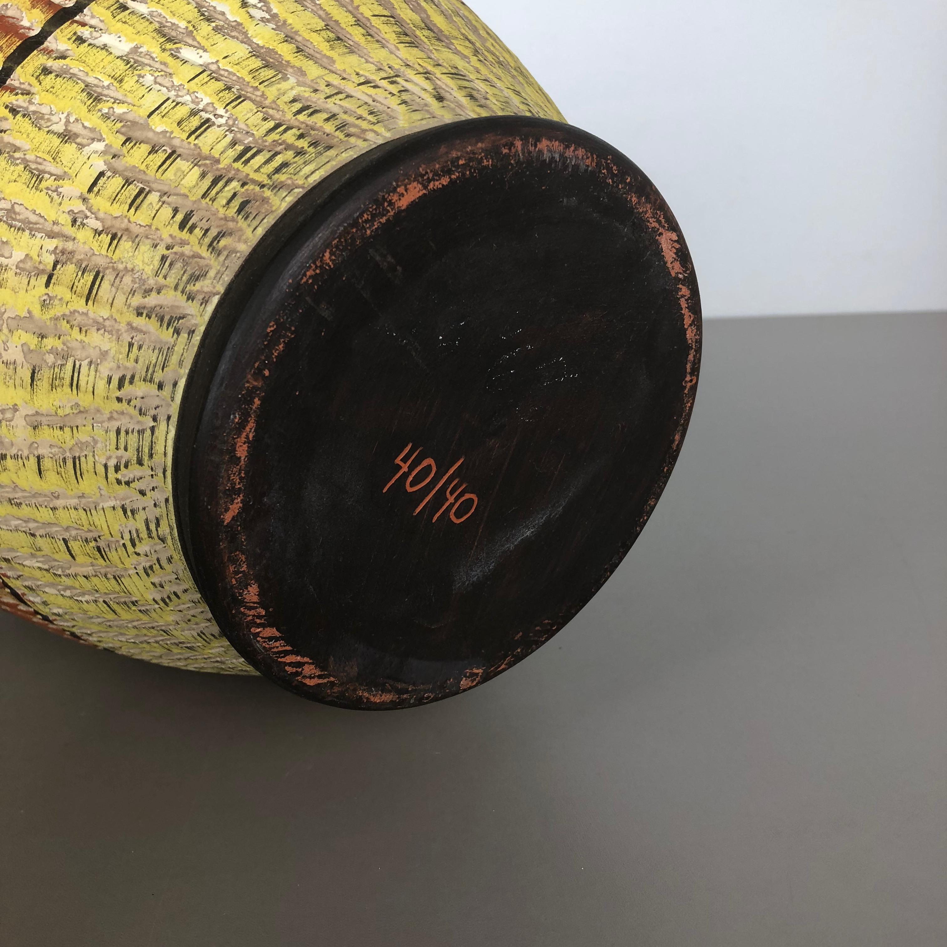 Grande vaso da terra astratto in ceramica di Zöller and Born, Germania, anni '50 in vendita 11