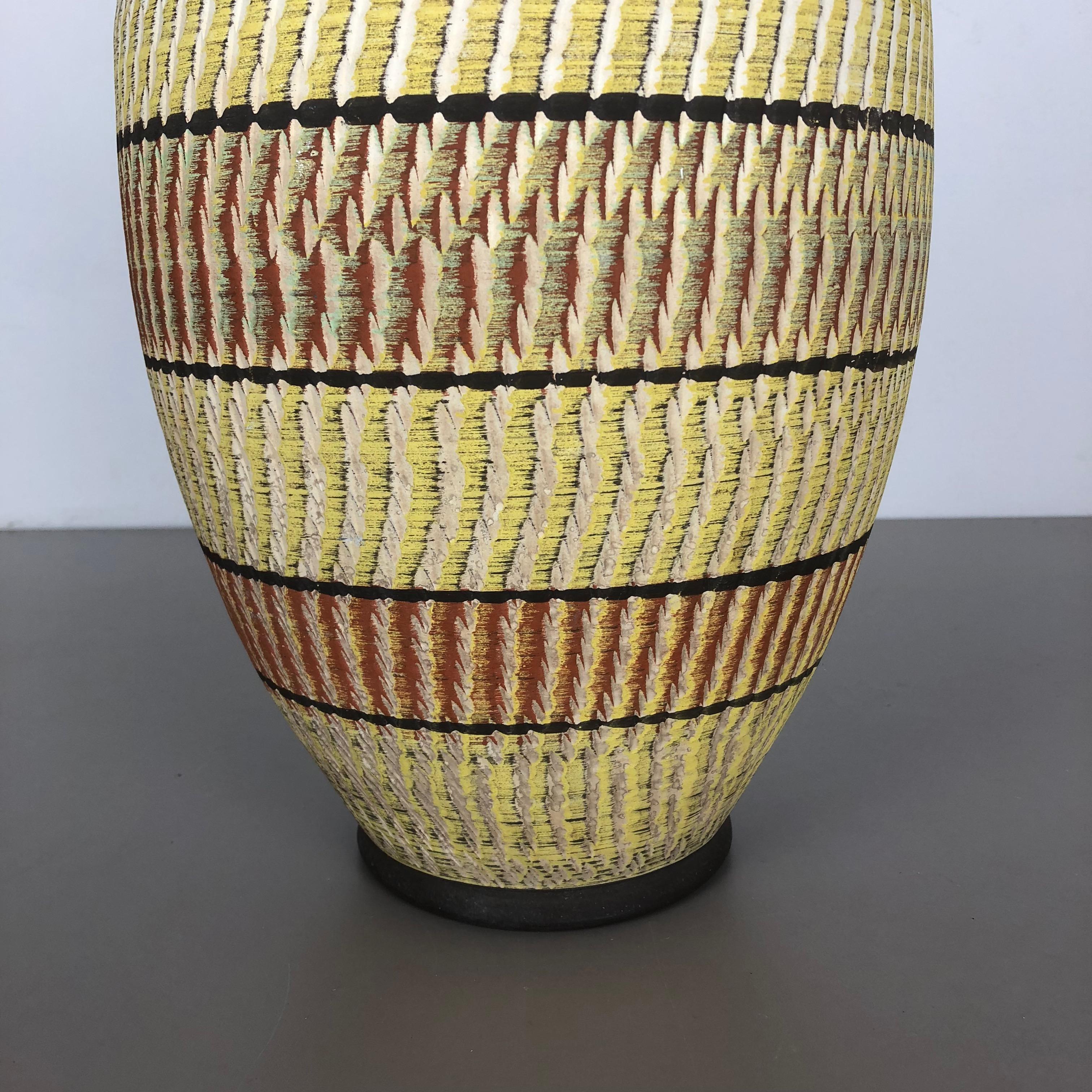 Mid-Century Modern Large abstract Ceramic Pottery Floor Vase by Zöller and Born, Germany, 1950s For Sale