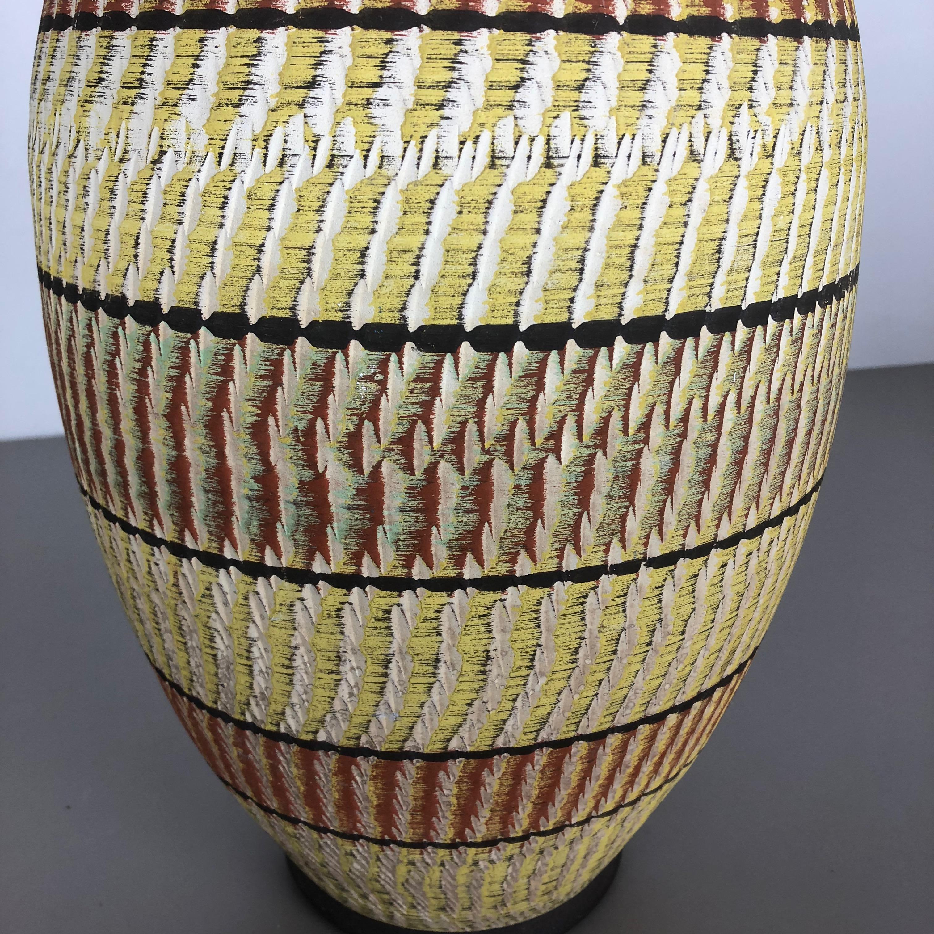 20th Century Large abstract Ceramic Pottery Floor Vase by Zöller and Born, Germany, 1950s For Sale