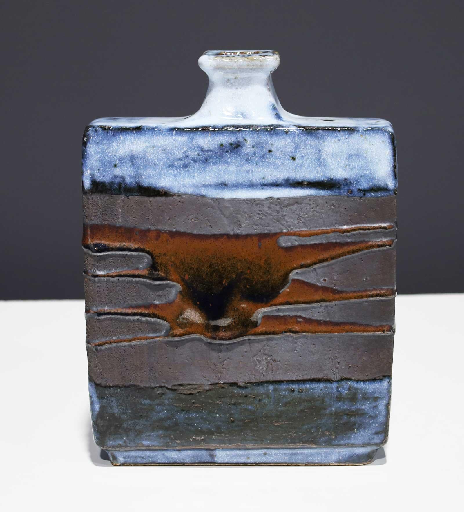 Große rechteckige Vase aus Keramik von Albert Green im Angebot 1