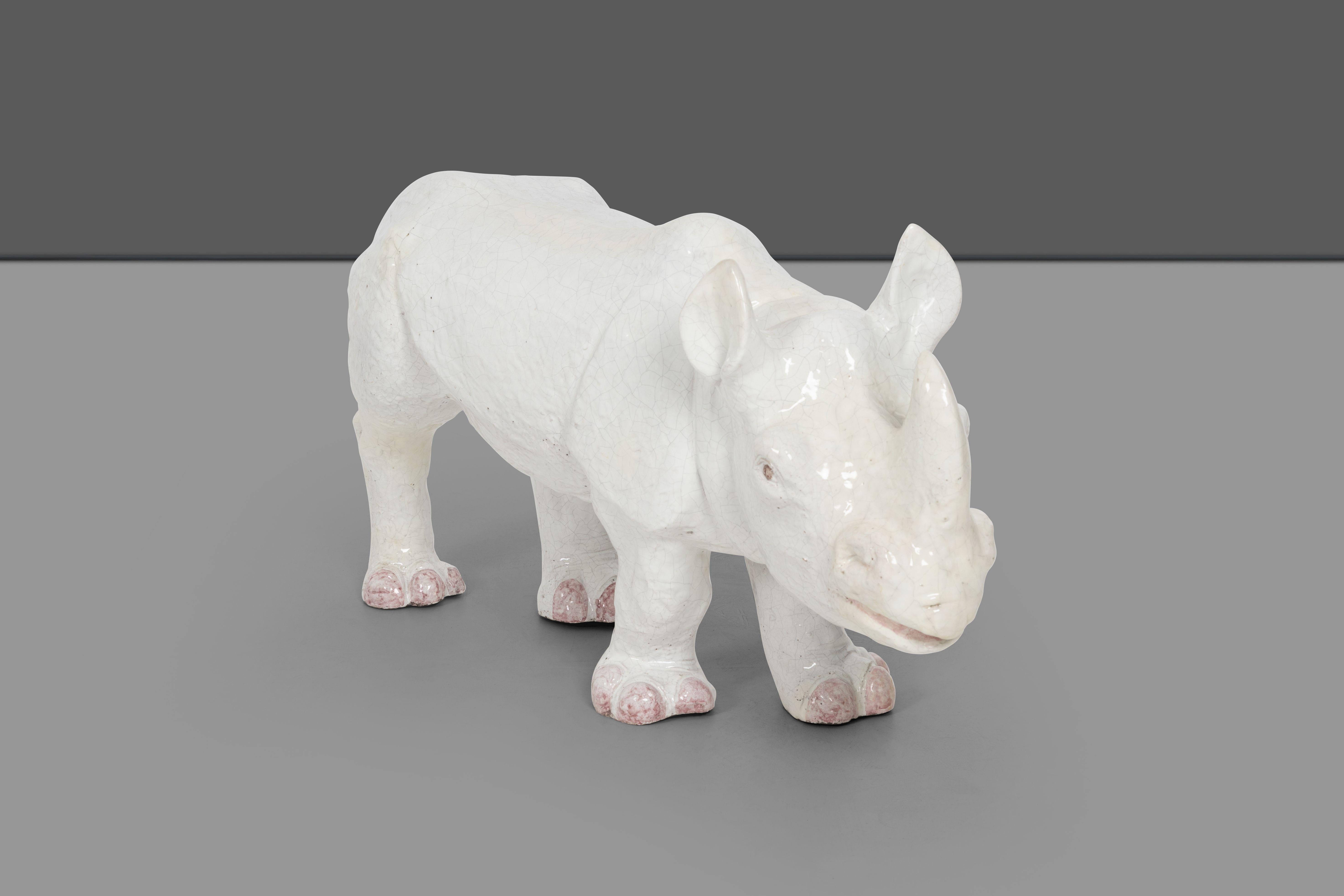 Large Ceramic Rhino 3