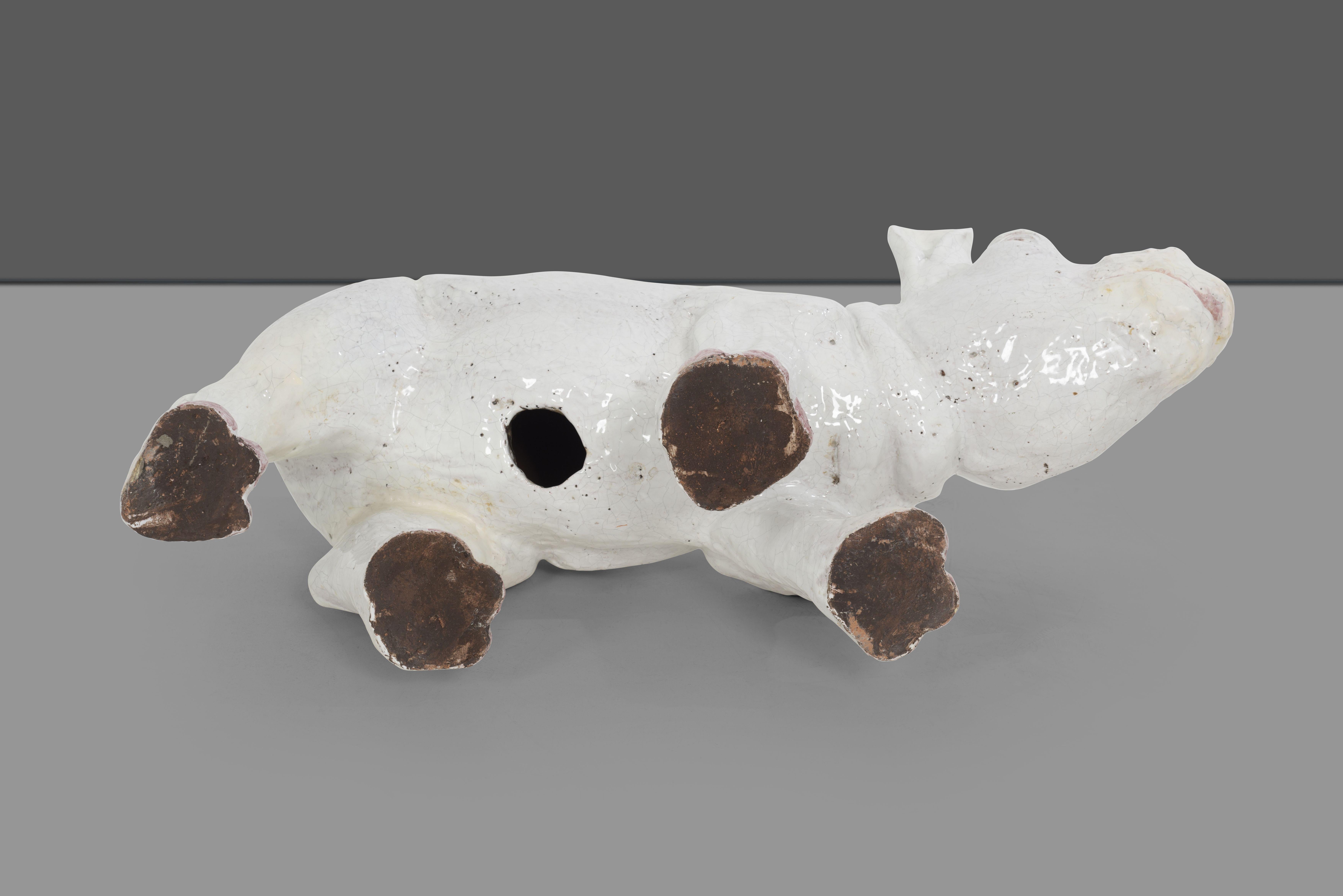 Large Ceramic Rhino 7