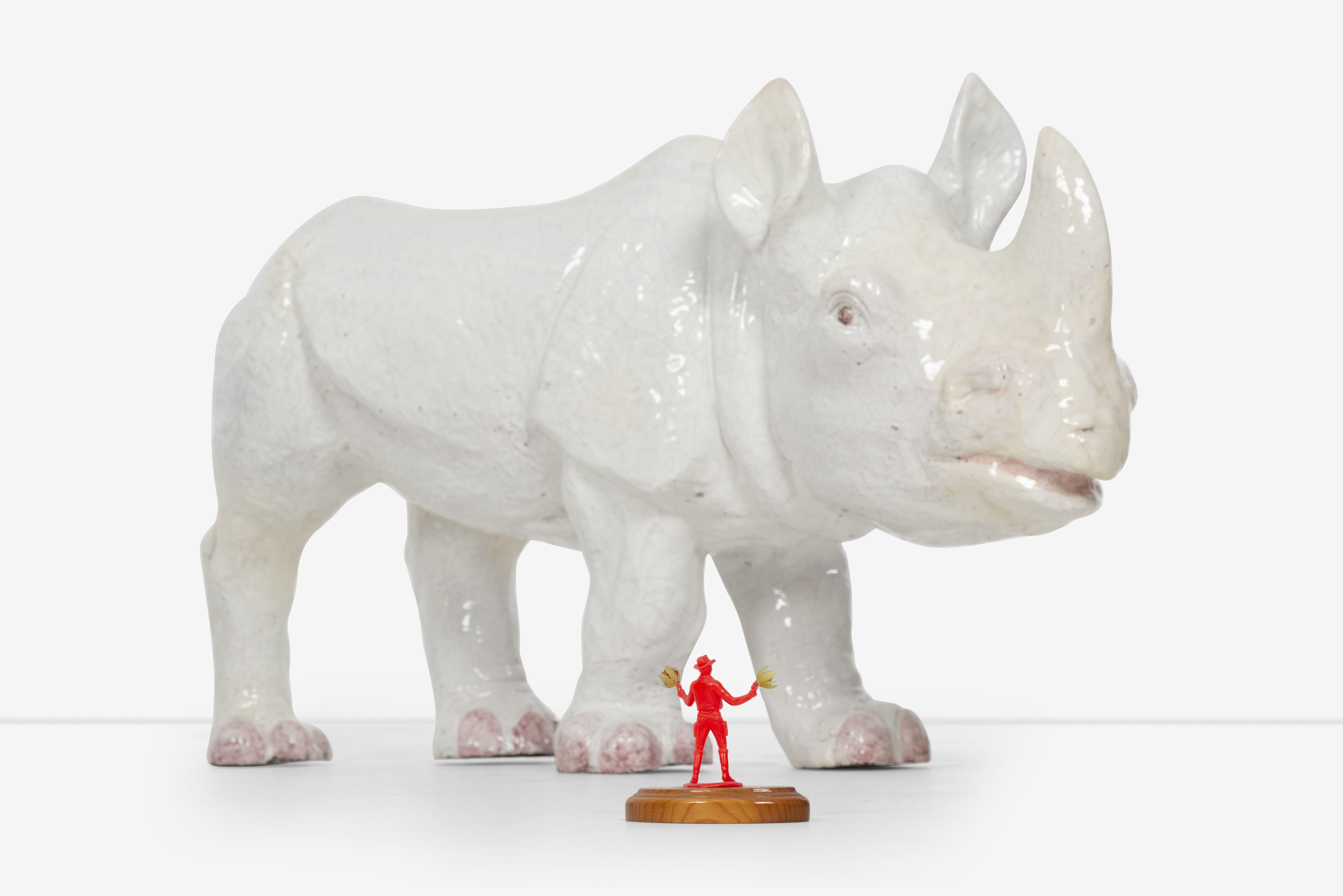 Grand Rhino en céramique en vente 10