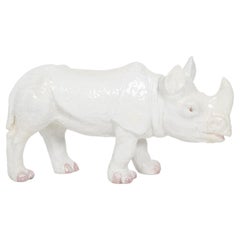 Vintage Large Ceramic Rhino