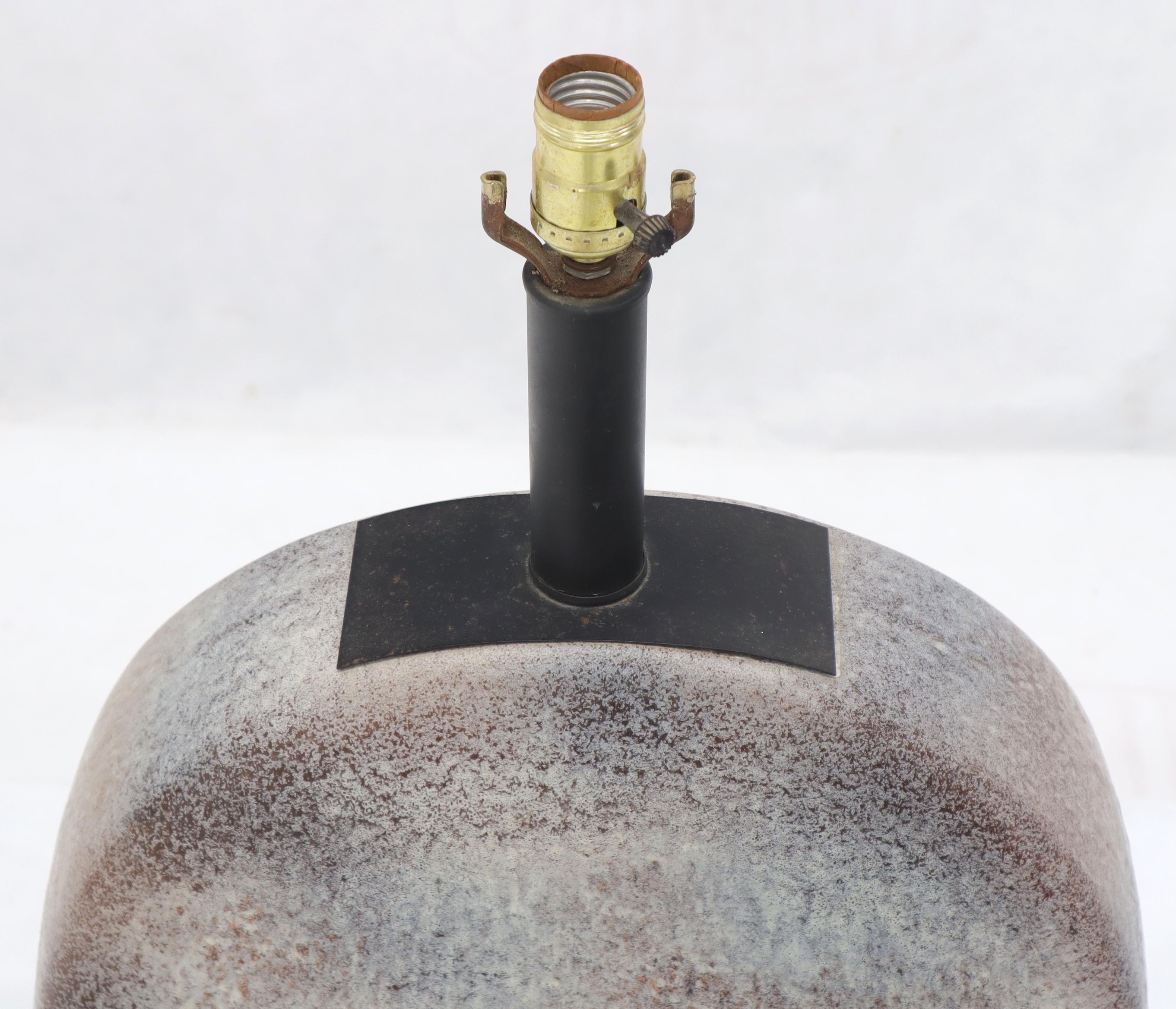 Glazed Large Ceramic round Pendant Shape Table Lamp For Sale
