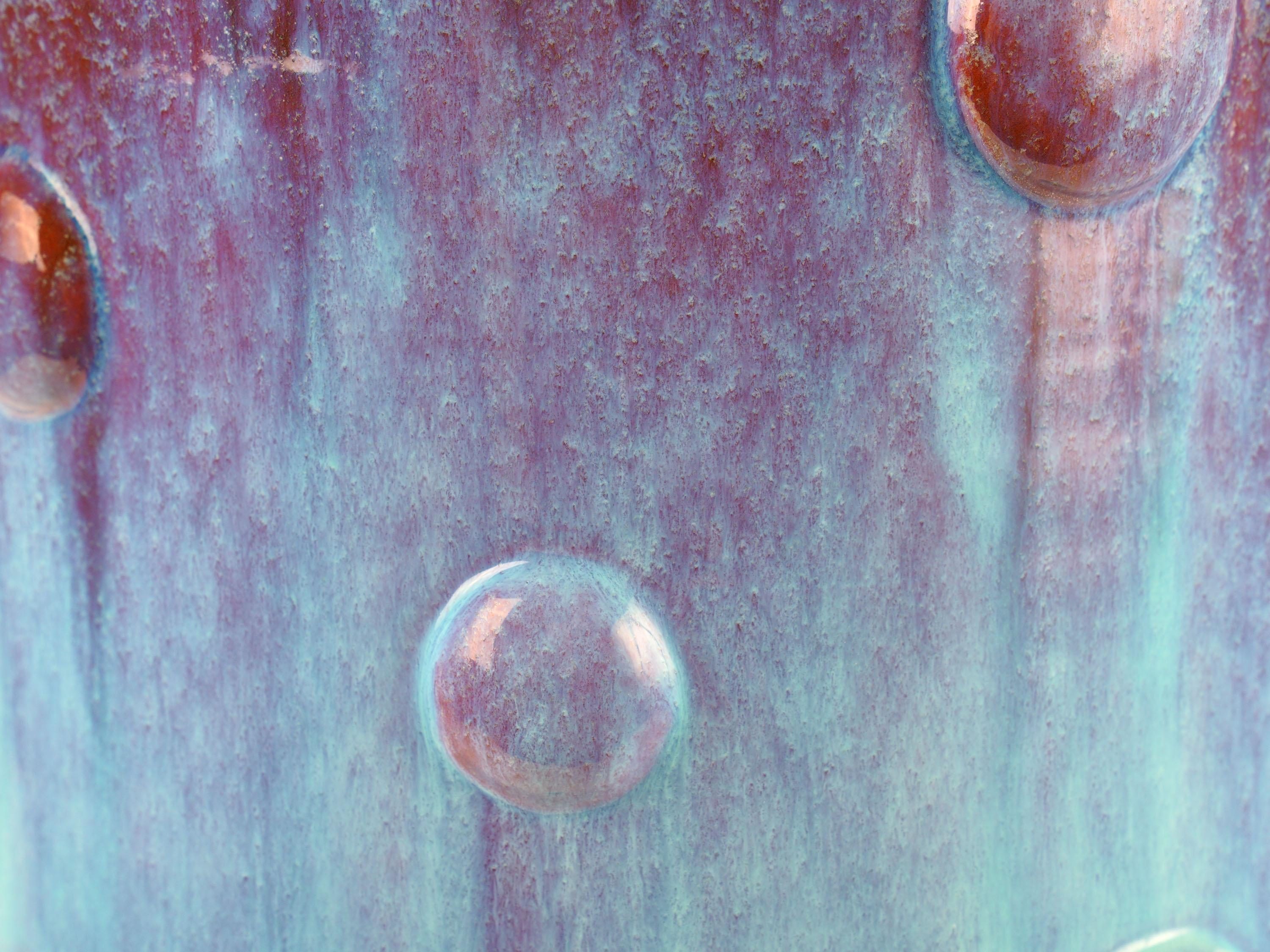 Vase contemporain en céramique, turquoise, marron, design de collection, fait à la main en Italie en vente 3