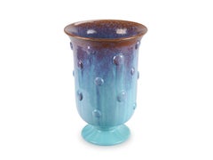 Contemporary Ceramic Vase, Turquoise, Brown, Collectible Design, Handmade Italy