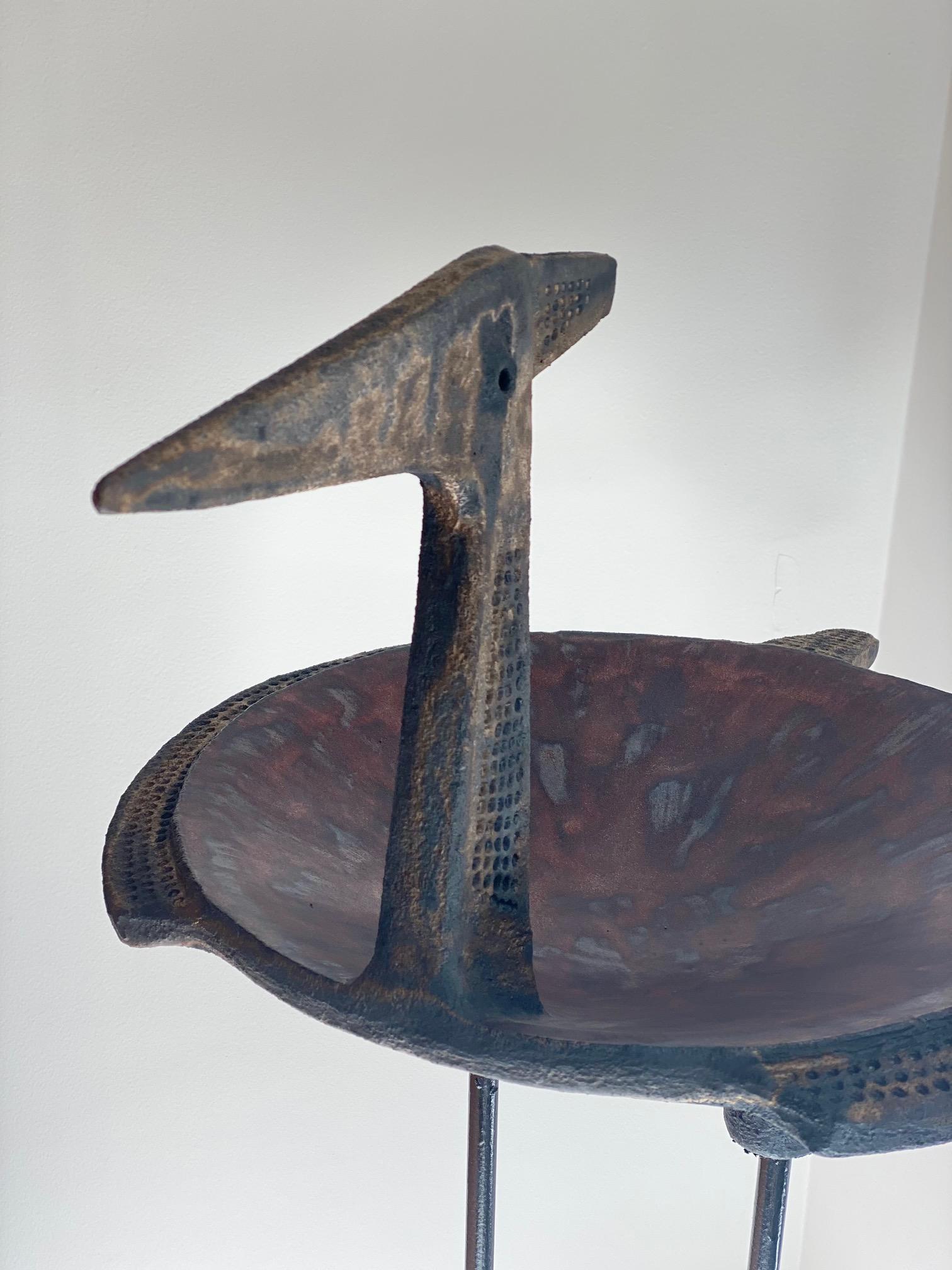 Grande sculpture en céramique BIRD, unique en son genre, de Dominique Pouchain en vente 2