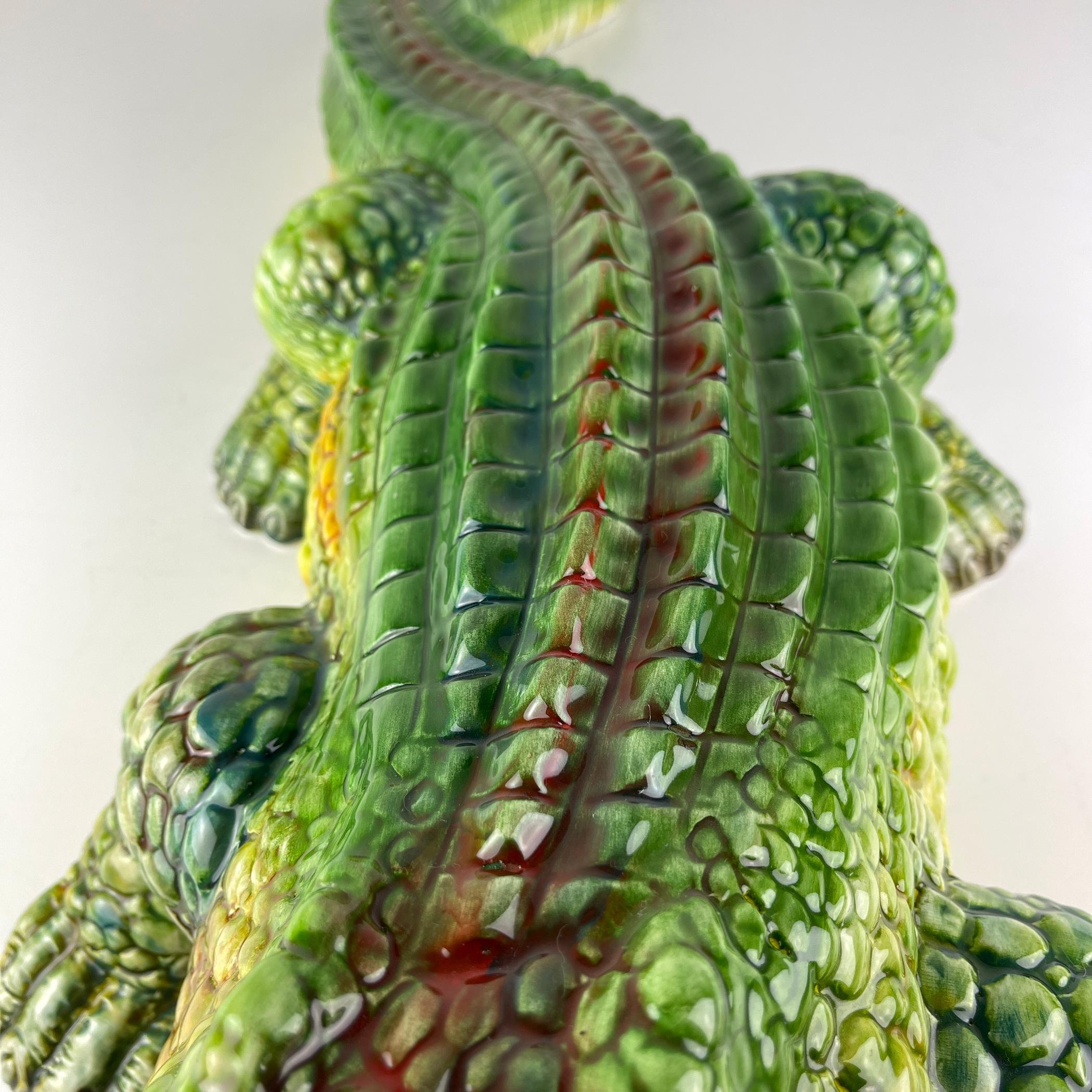 Large Ceramic Sculpture Crocodile from Bassano Italy 1980s 5