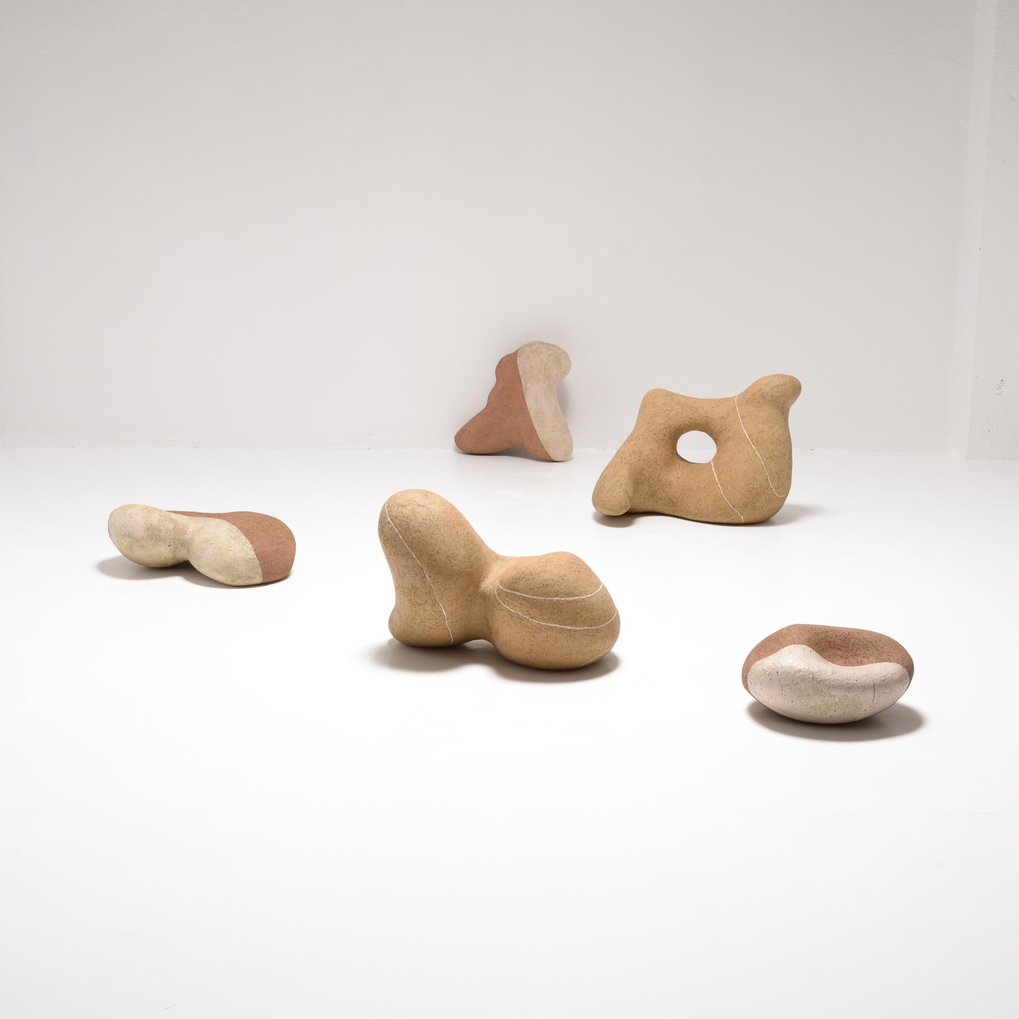 Contemporary Large Ceramic Sculpture, Dancing Stone 1, Sabine Vermetten