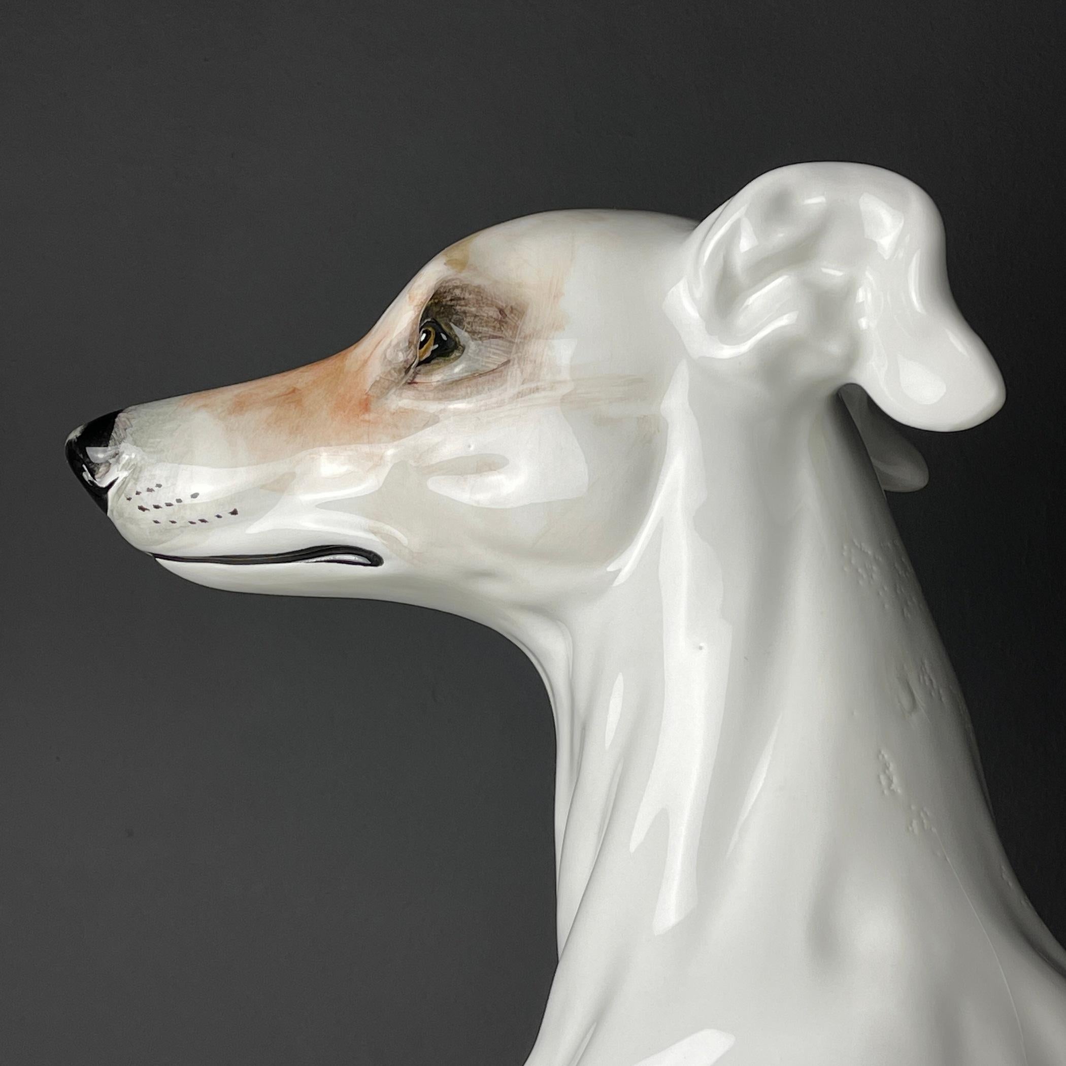 Ceramic Large ceramic sculpture of Dog from Bassano Italy 1980s  For Sale