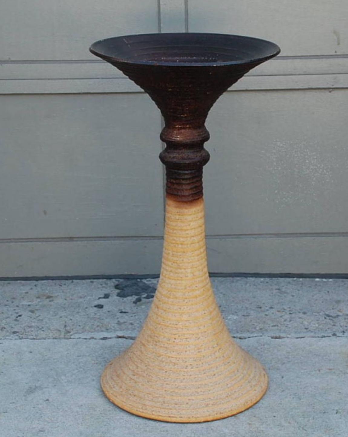 Large ceramic sculpture / torchere light.