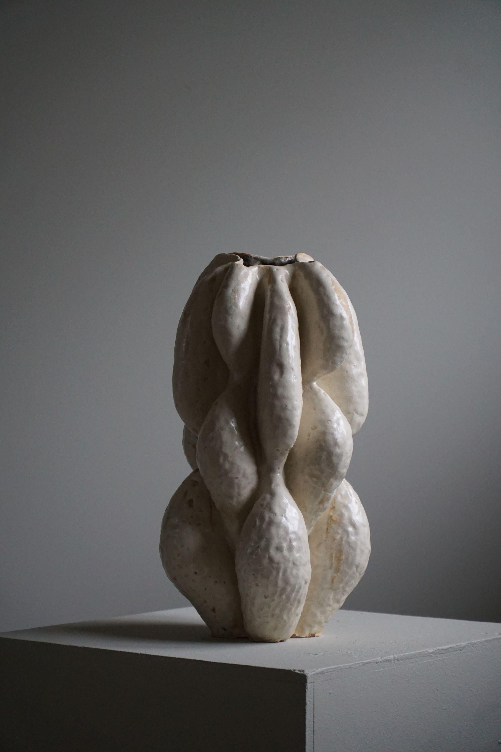 Large Ceramic, Stoneware Floor Vase by Danish Artist Ole Victor, 2022 4