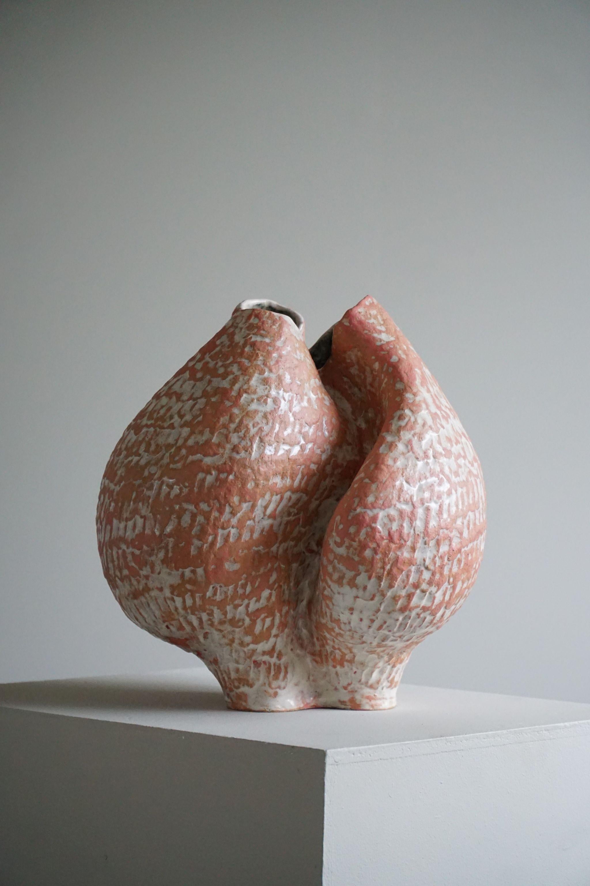 Large Ceramic, Stoneware Floorvase by Danish Artist Ole Victor, 2022 4