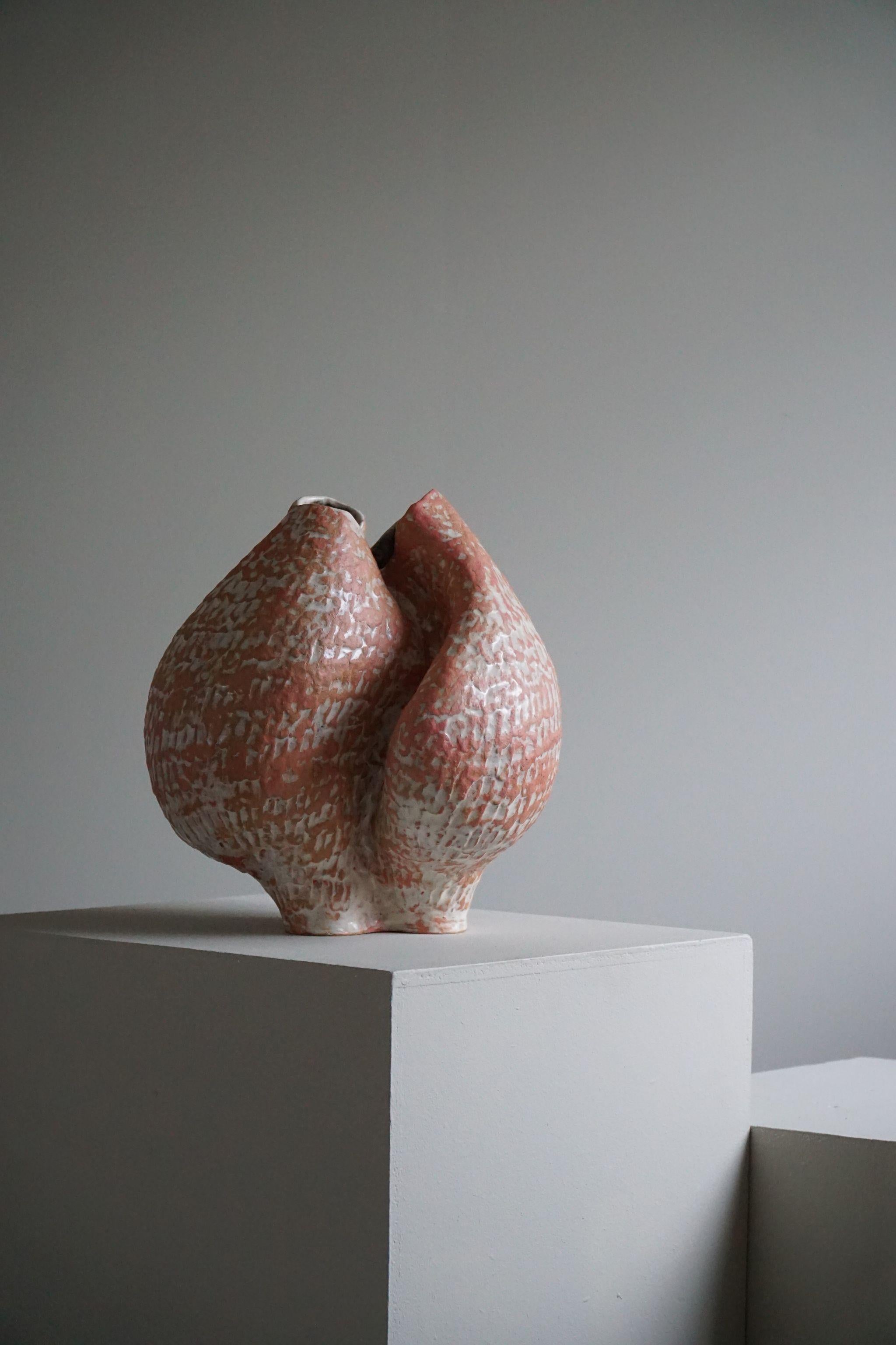 Large Ceramic, Stoneware Floorvase by Danish Artist Ole Victor, 2022 5