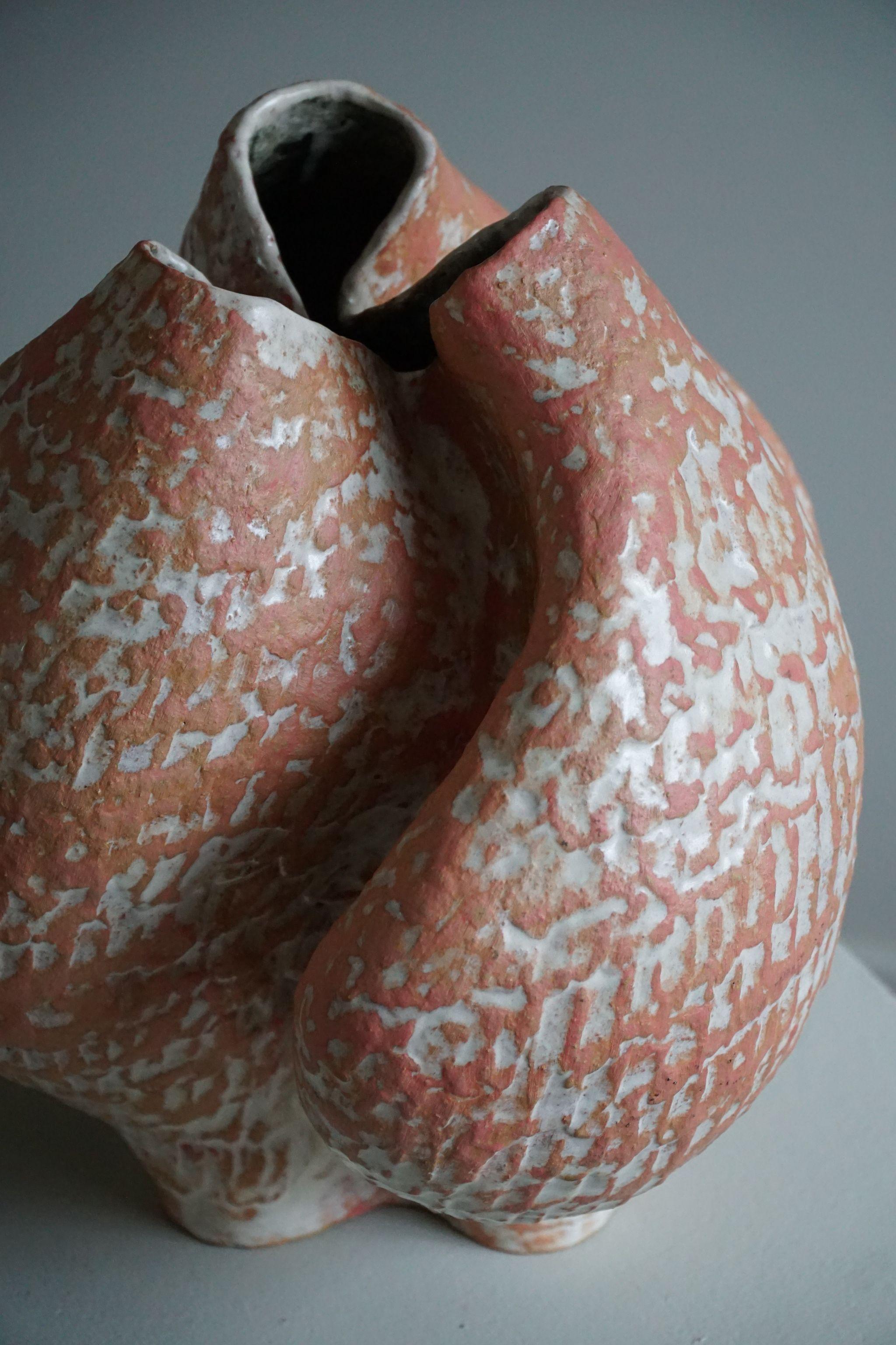 Scandinavian Modern Large Ceramic, Stoneware Floorvase by Danish Artist Ole Victor, 2022