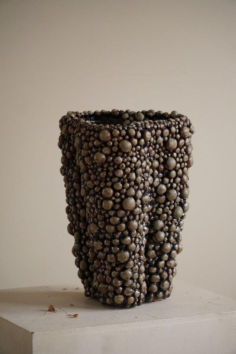 Contemporary Large Ceramic, Stoneware Vase by Danish Artist Ole Victor, 2021 For Sale