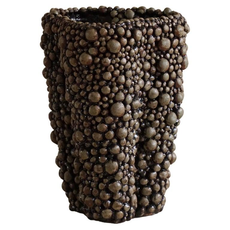 Grand vase en céramique et grès de l'artiste danois Ole Victor, 2021