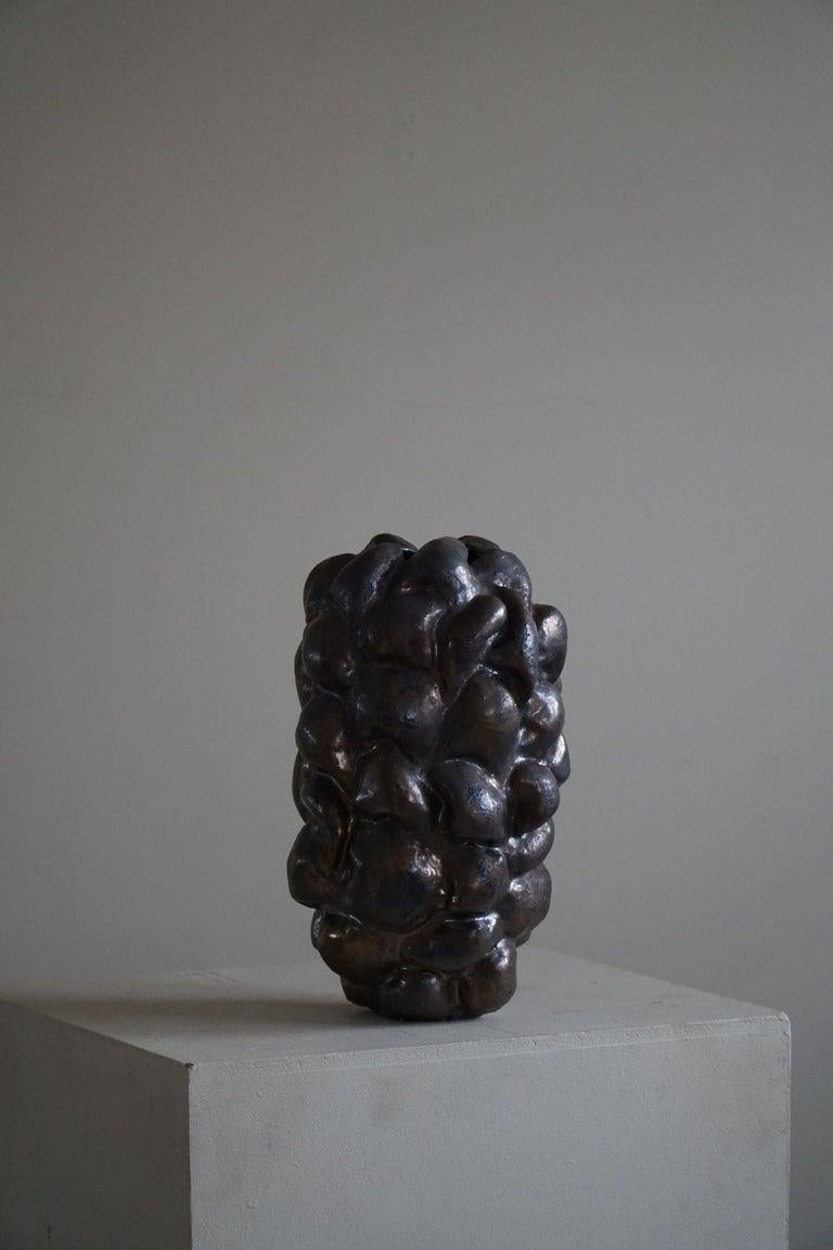Large Ceramic, Stoneware Vase in Bronze Glaze by Danish Artist Ole Victor, 2021 1