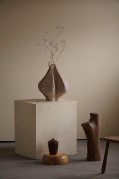 Large Ceramic, Stoneware Vase in Brown Glaze by Danish Artist Ole Victor, 2021