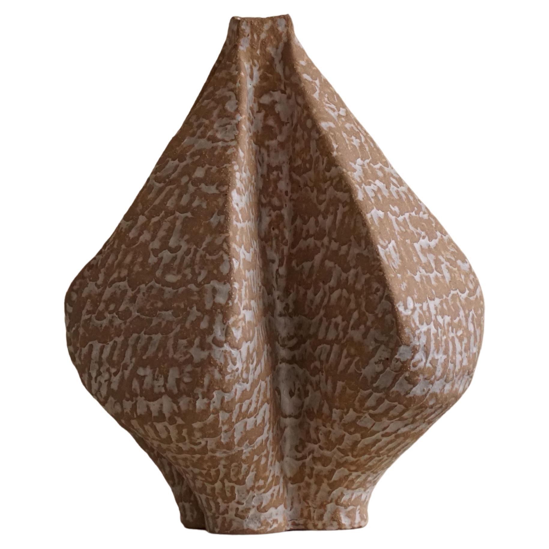 Large Ceramic, Stoneware Vase in Brown Glaze by Danish Artist Ole Victor, 2021