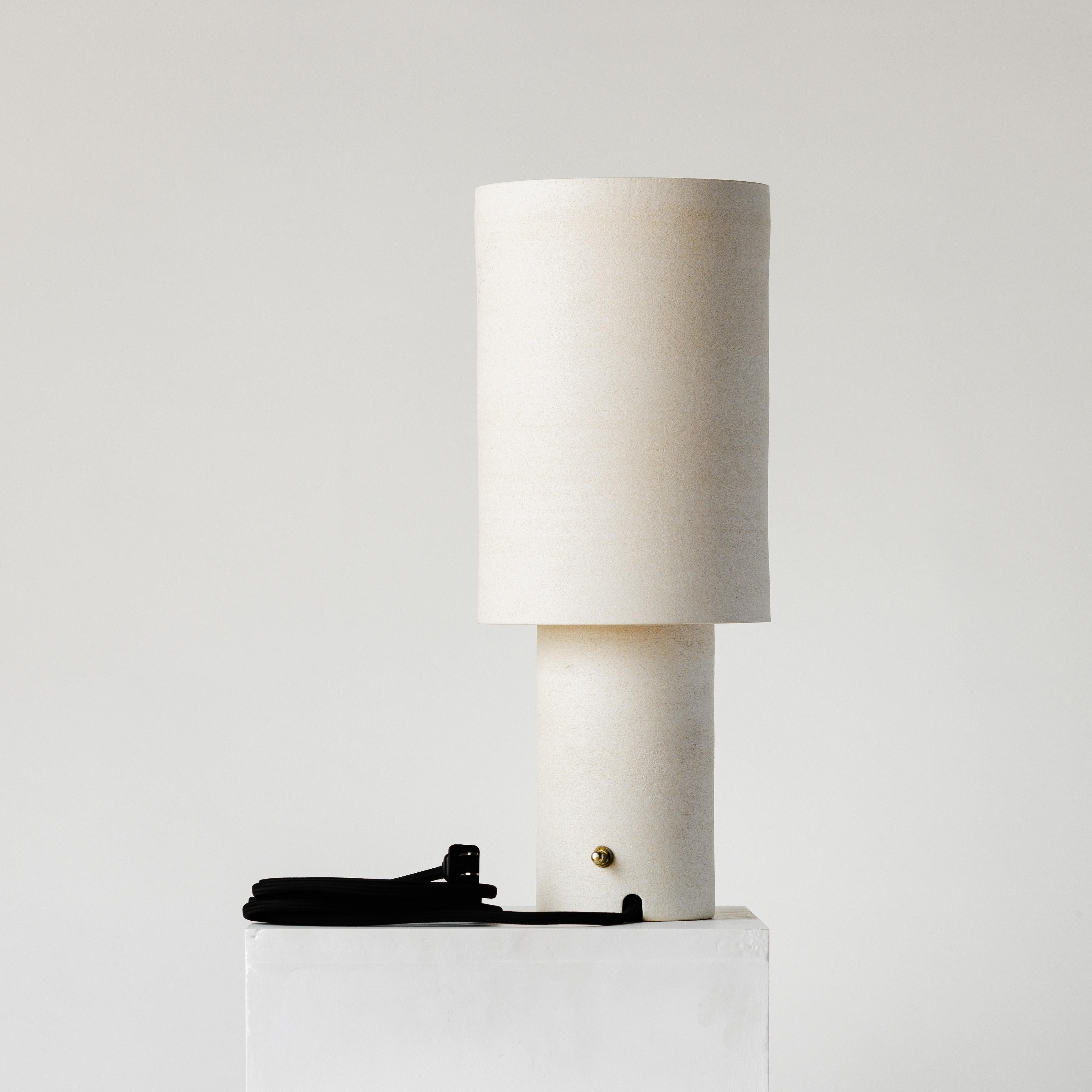 Mid-Century Modern Large Ceramic Straight Walled Lamp For Sale