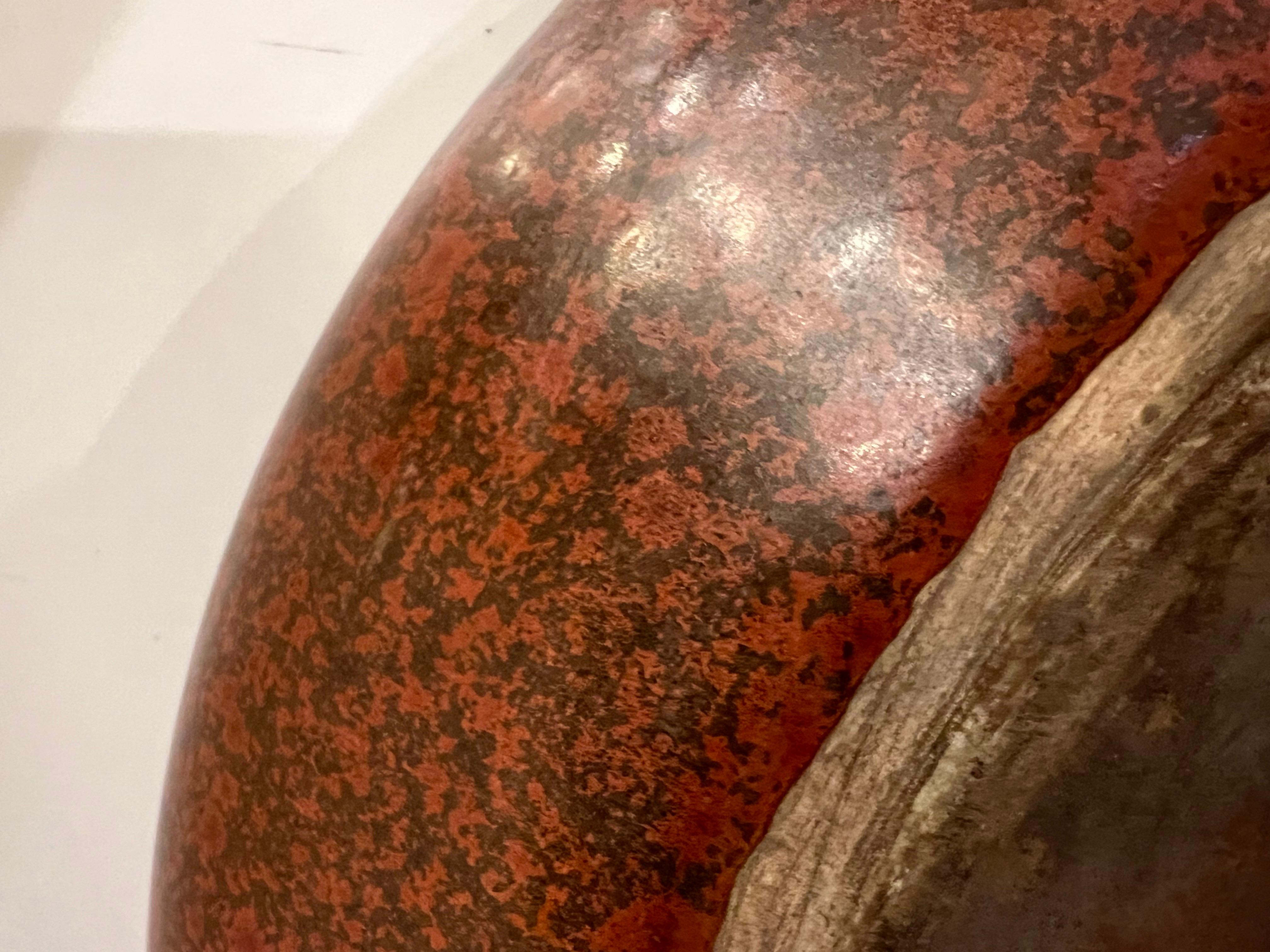 20th Century Large Ceramic Studio Pottery Glazed Bowl Planter Centerpiece For Sale