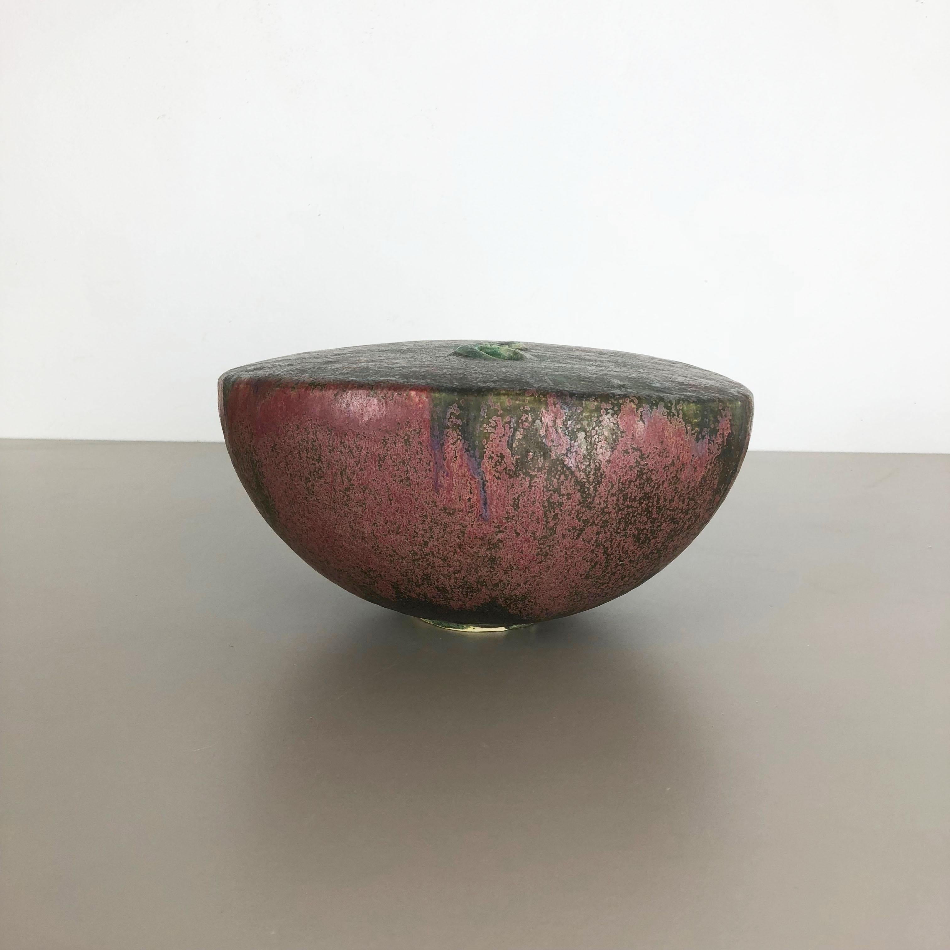 Large Ceramic Studio Pottery Vase Object by Otto Meier Bremen Germany 1960s In Good Condition In Kirchlengern, DE