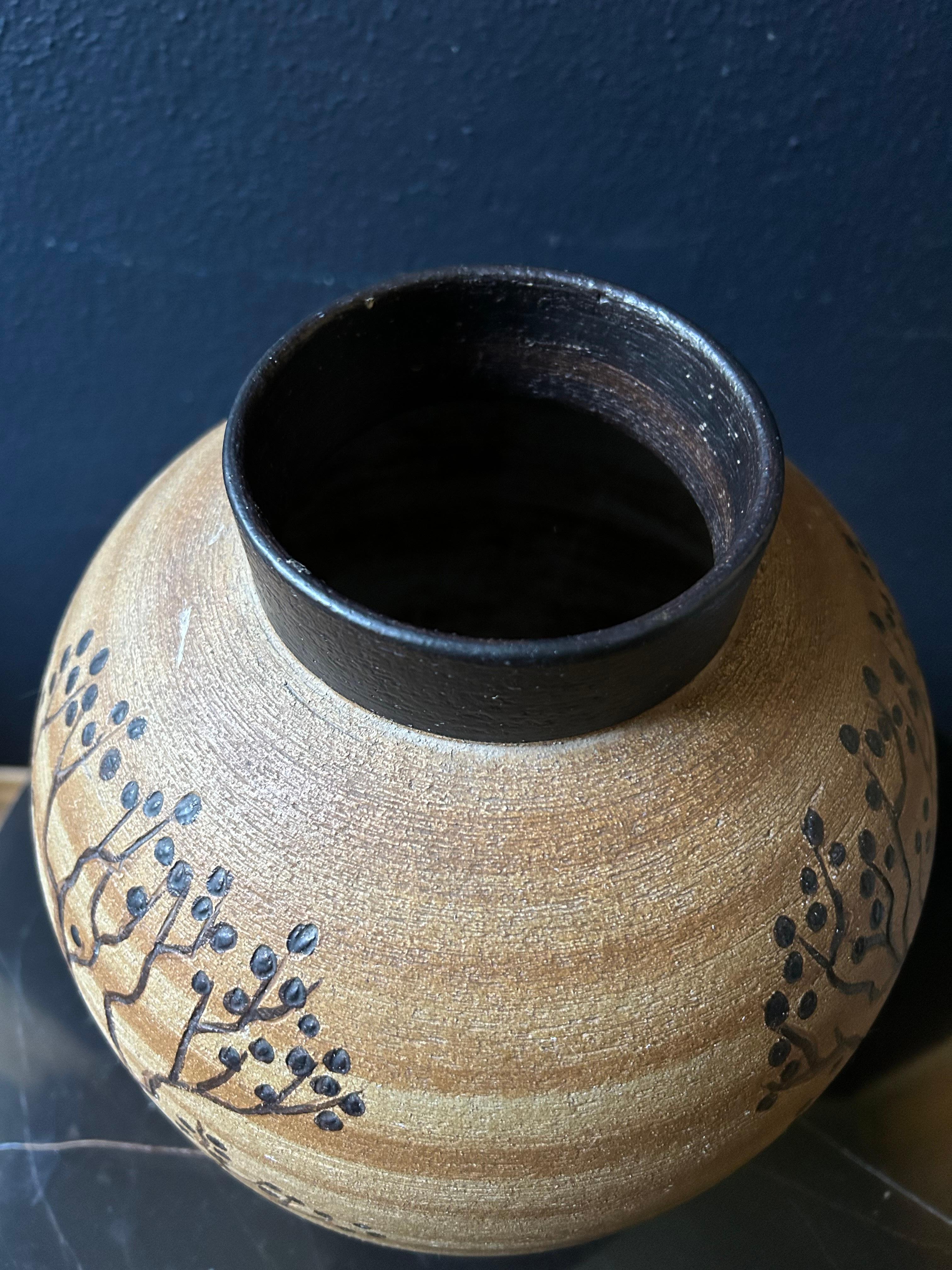 Vaso grande da studio in ceramica di Sgrafo Modern, Germania, anni '60, metà del secolo scorso in vendita 4