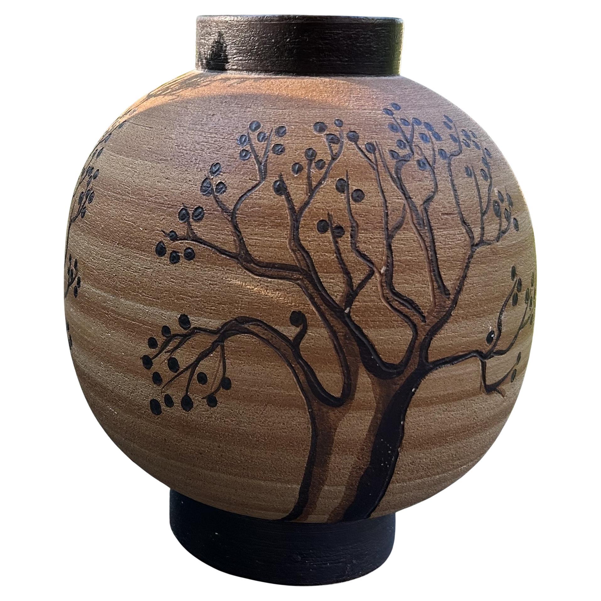 Vaso grande da studio in ceramica di Sgrafo Modern, Germania, anni '60, metà del secolo scorso in vendita