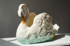 Large Ceramic Swan Planter Jardinière