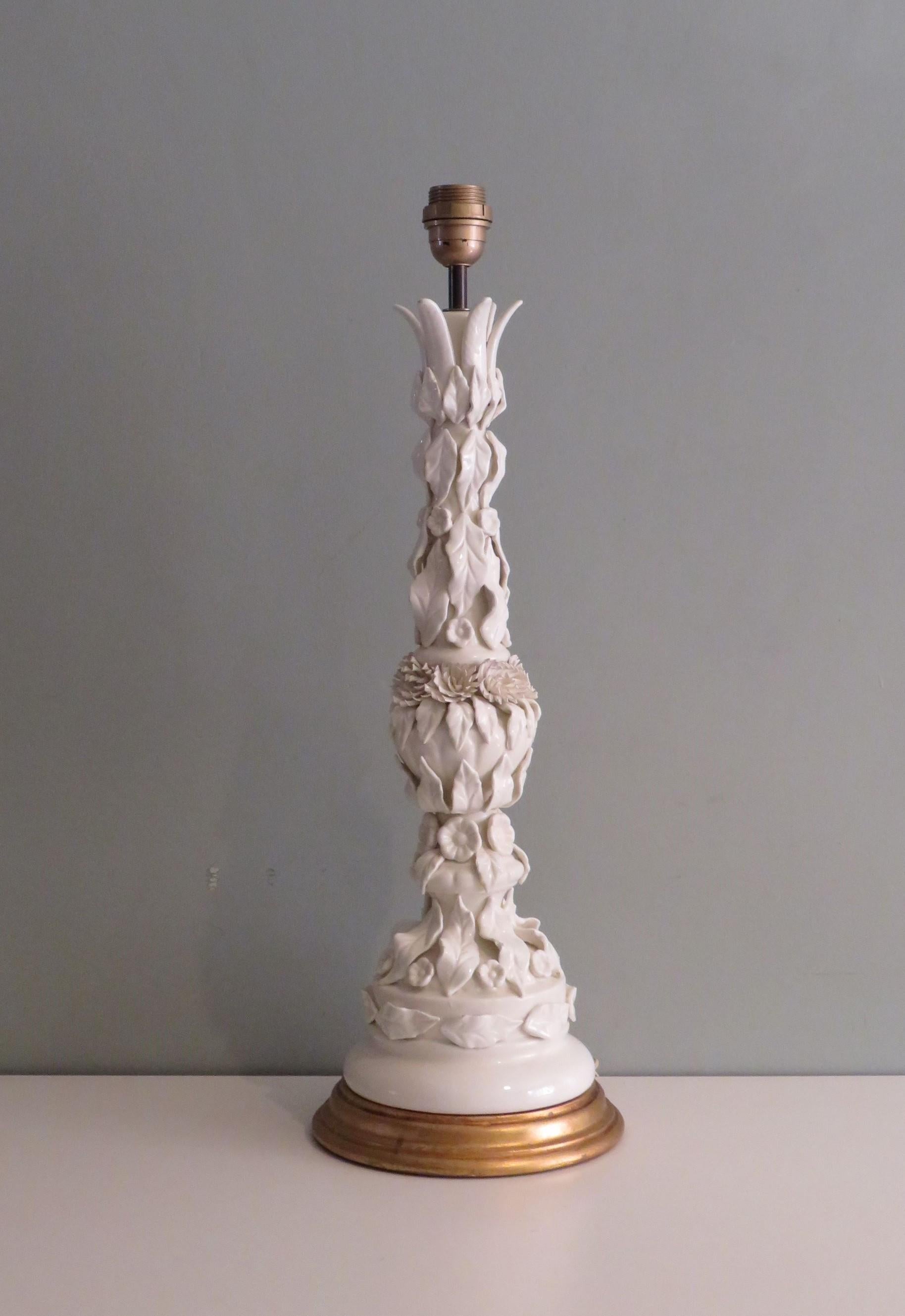 Spanish Large ceramic table lamp by Bondia Manises Spain 1950-160