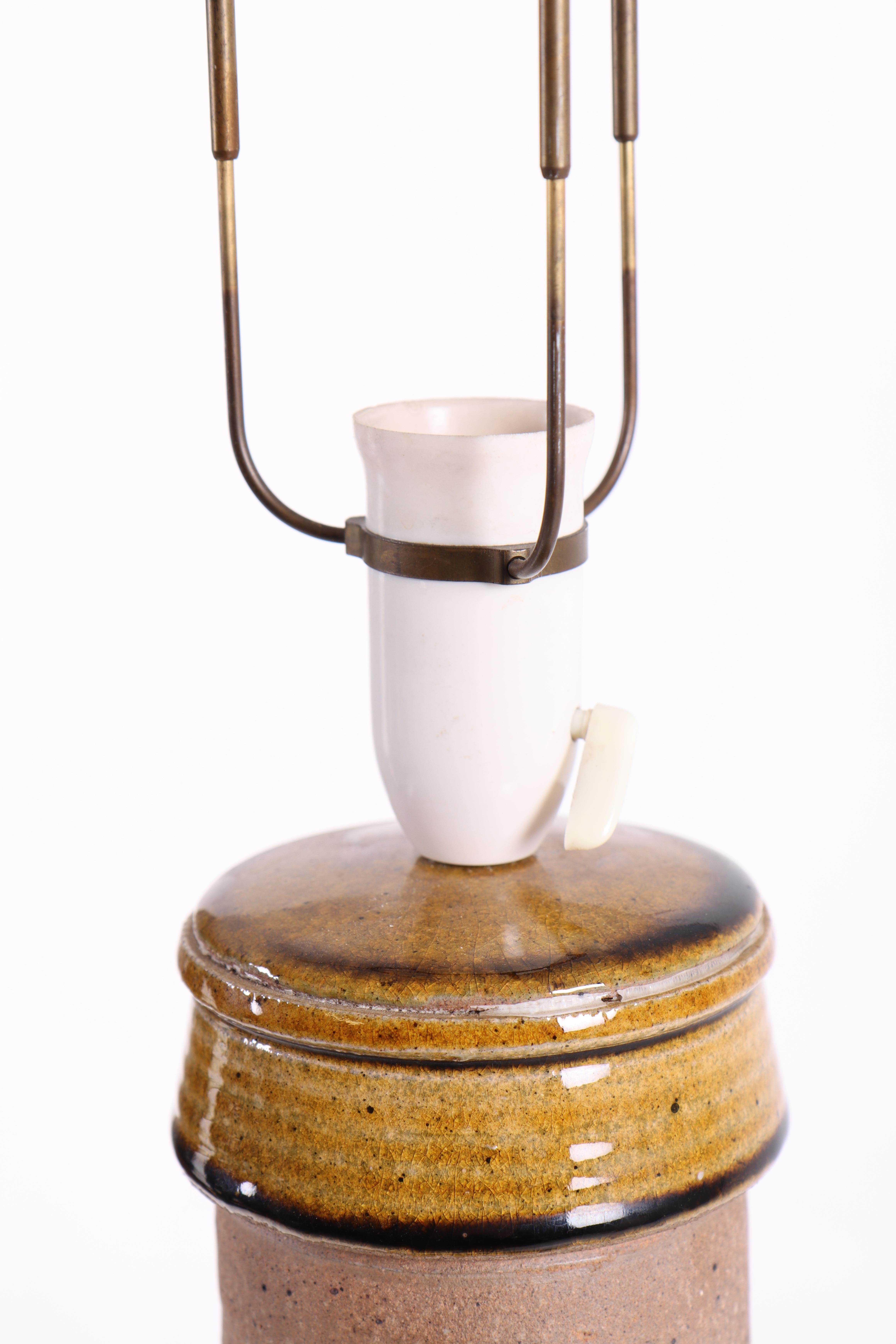 Large Ceramic Table Lamp by Nils Kähler, Denmark, 1970s In Good Condition For Sale In Lejre, DK