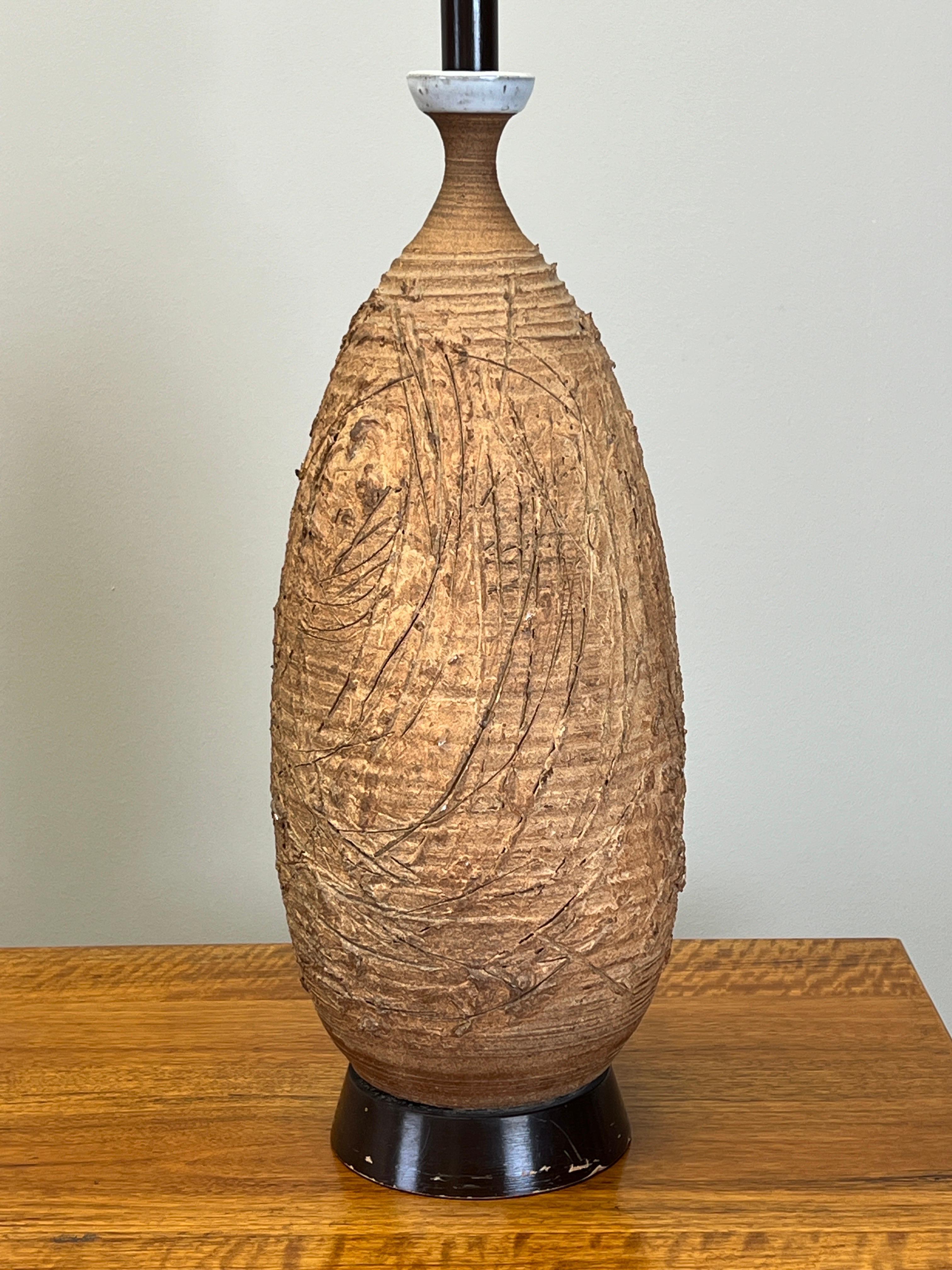 Mid-20th Century Large Ceramic Table Lamp by Tom McMillin For Sale