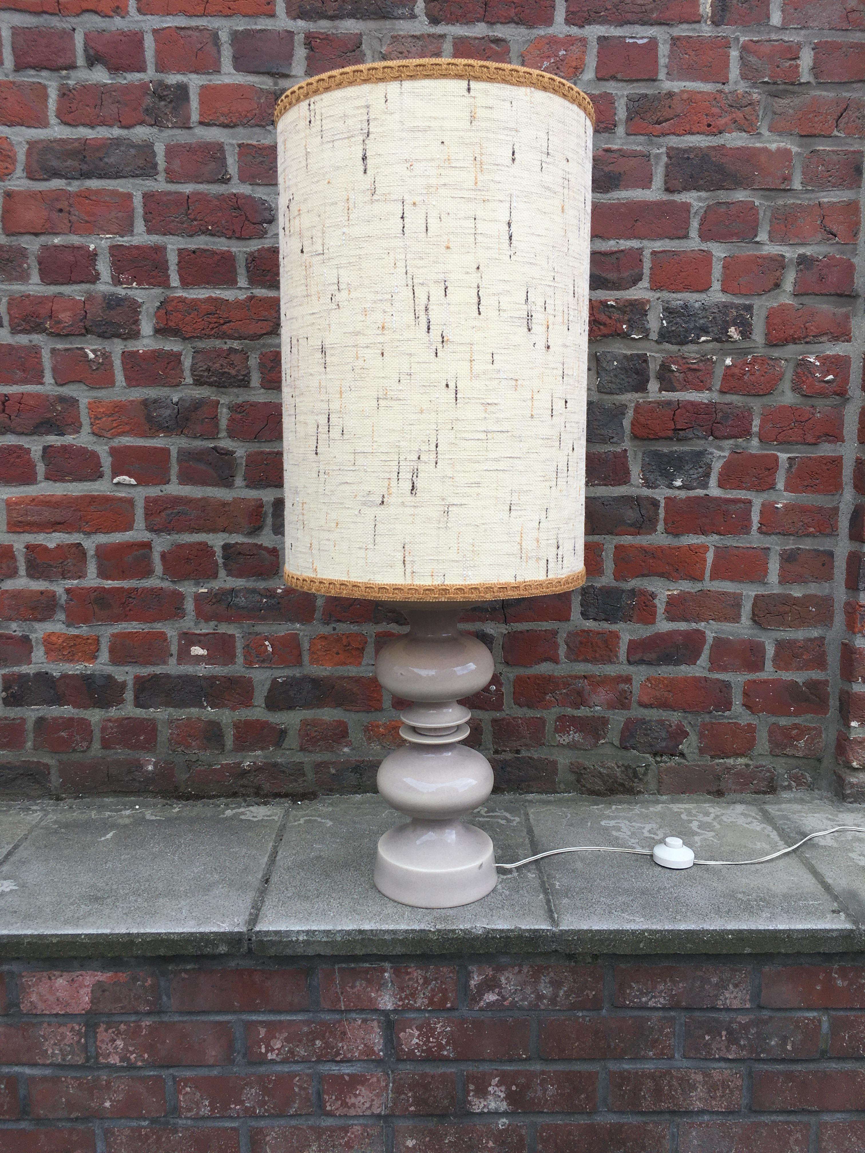 Mid-Century Modern Large Ceramic Table Lamp, France, circa 1950-1960 For Sale