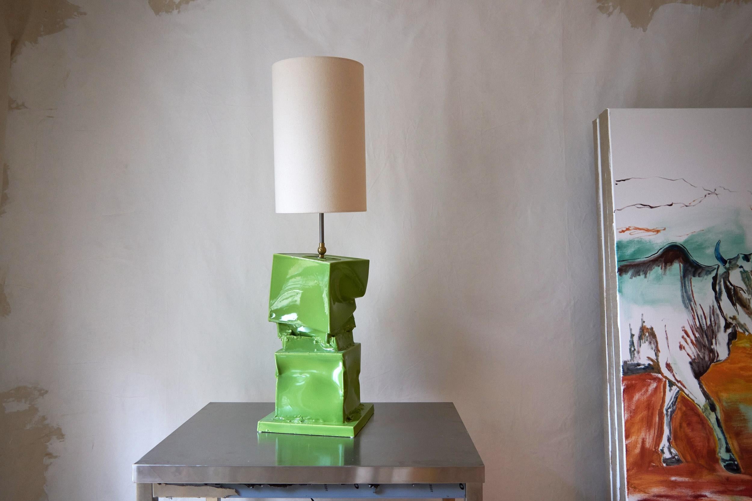 The Marostica+Marostica lamp is part of a project entitled Break the Mold by artist Jenna Basso Pietrobon. Each lamp is unique and the lampshade direction is adjustable. The lamp is created by using a few different molds and the shapes are
