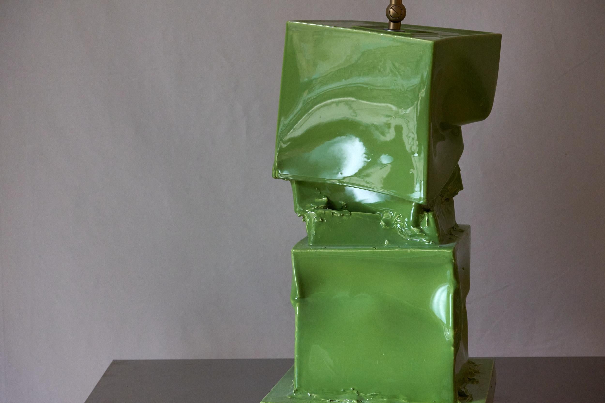 Glazed Post Modern, Brutalist, Deconstructivist, Sculptural Lamp, Any Color. Italy For Sale