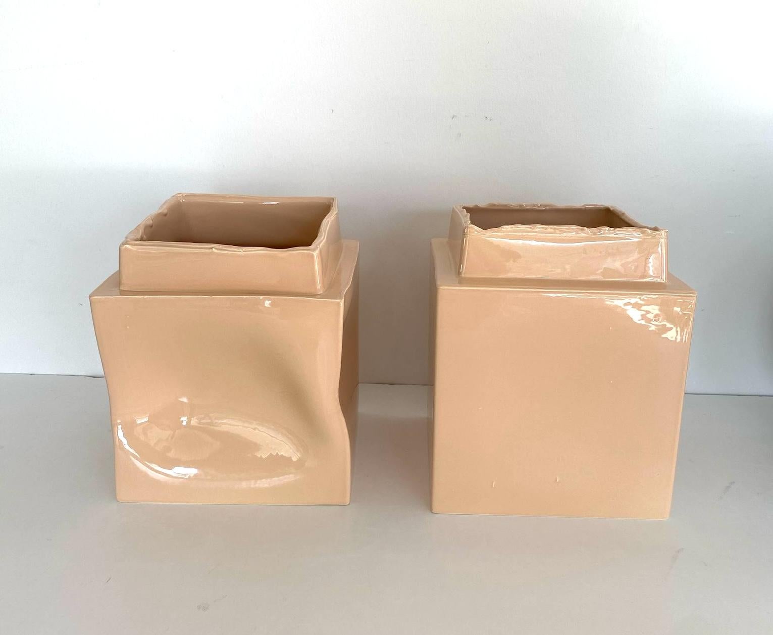 Lampada da tavolo grande in ceramica Nude Peach. Prodotto in Italia in vendita 6