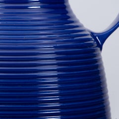 Large Ceramic Table Lamp with New Silk Custom Made Lampshade René Houben, 1960s