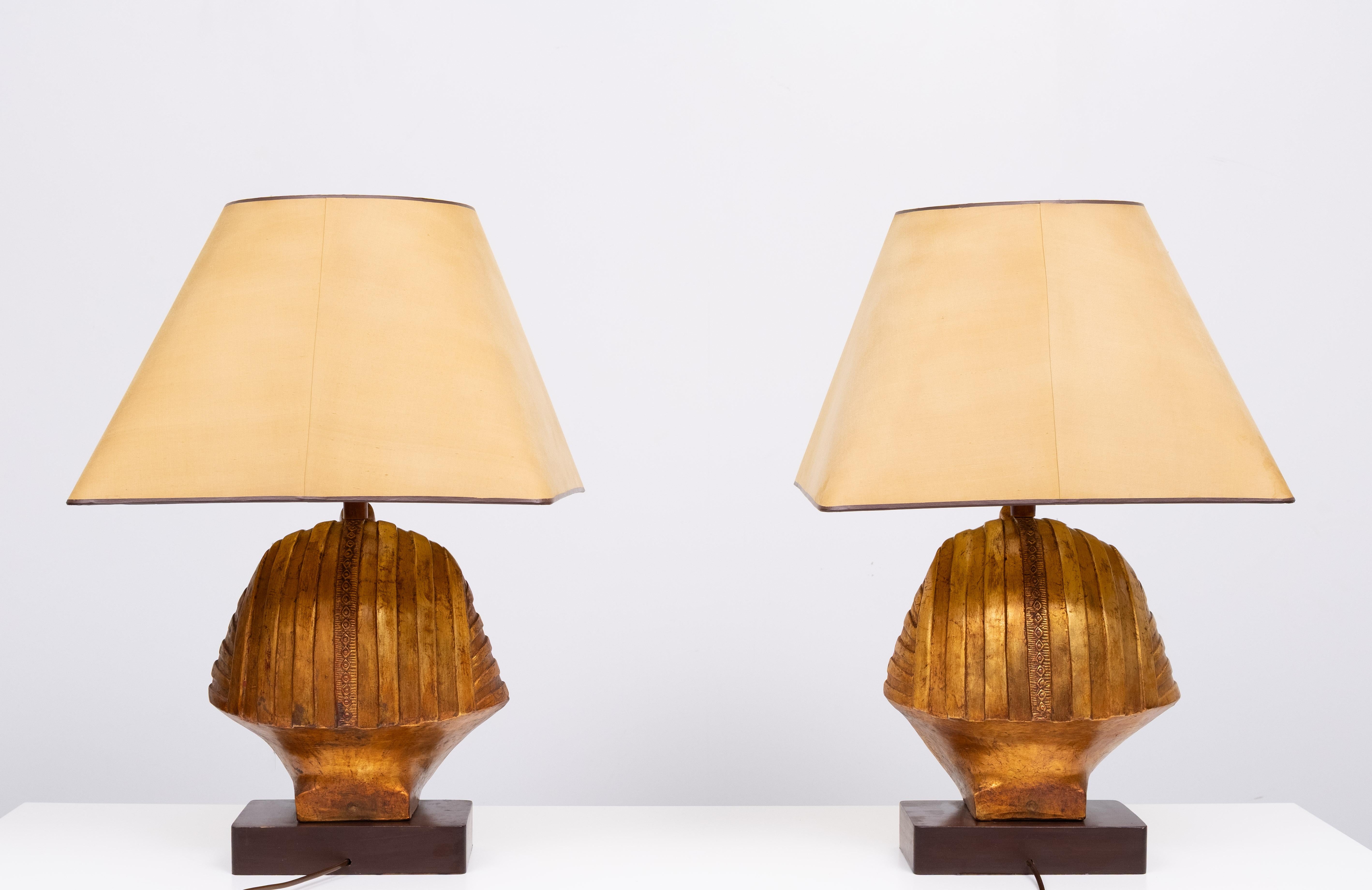 Großer keramischer Toetanchamon  Tischlampen 1970er Jahre im Angebot 5