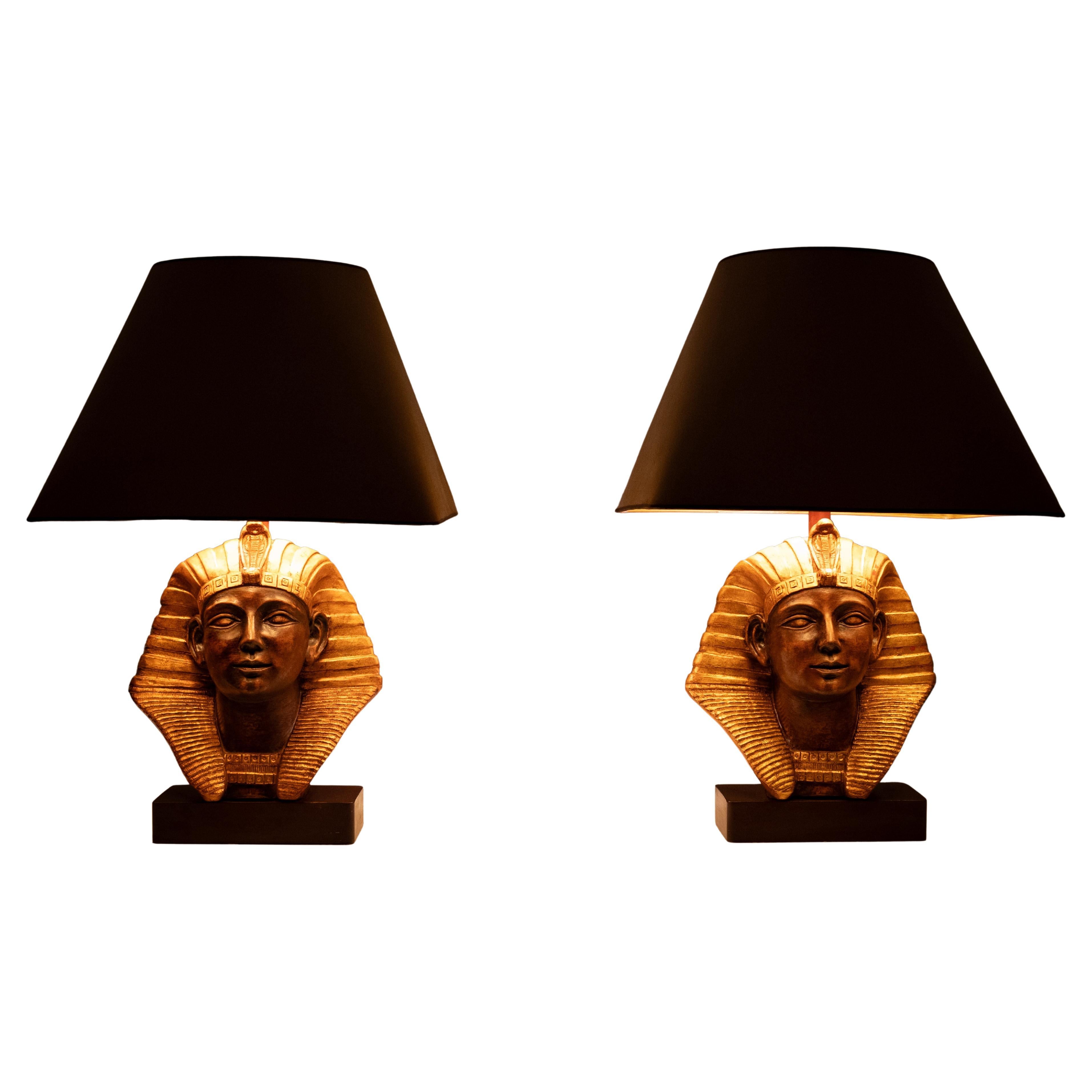 Large Ceramic Toetanchamon  Table lamps 1970s