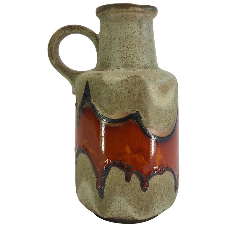 Blue and brown fat lava round jug Fat Lava 238 For Sale On 1stdibs